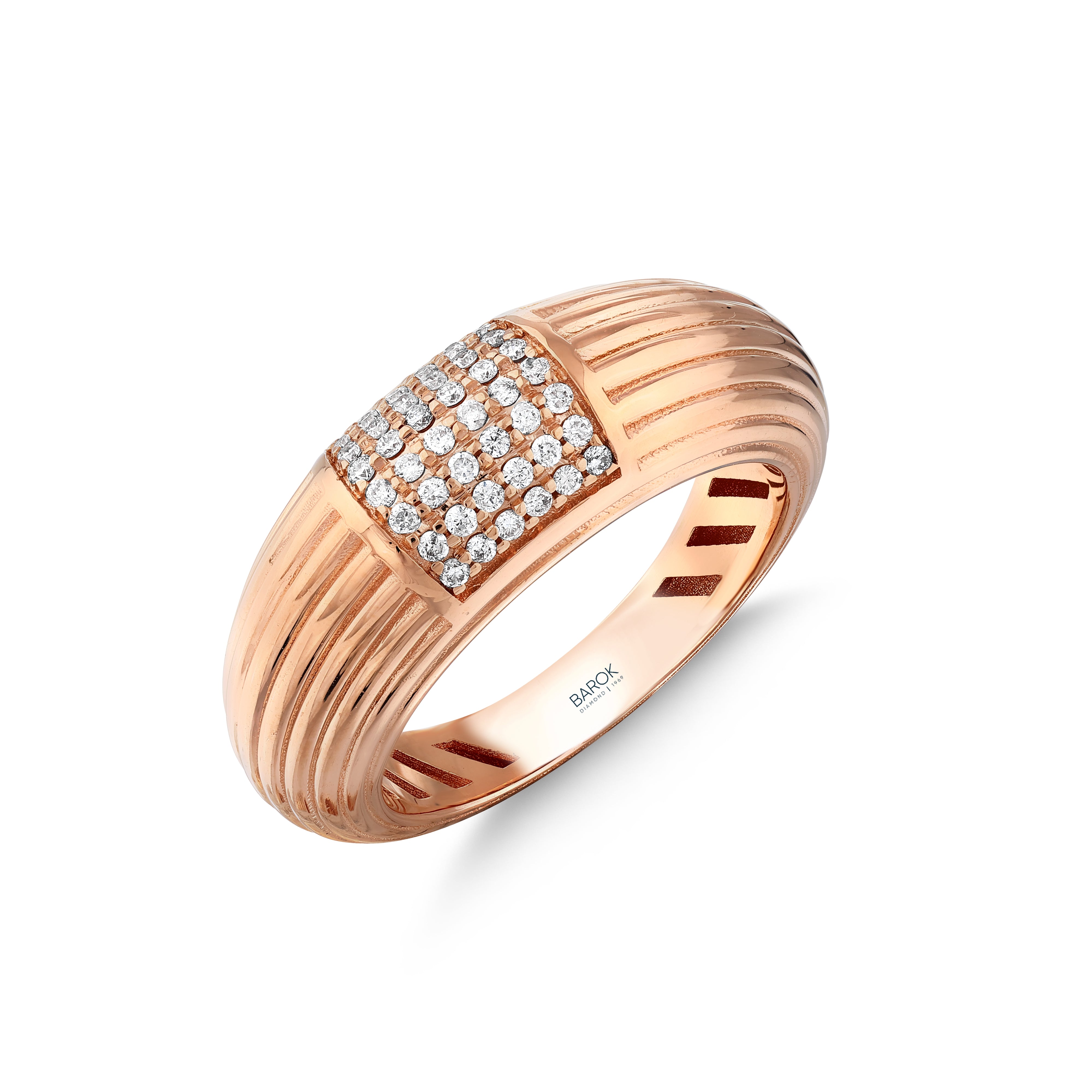 Pırlanta 0.24 Ct. Fantezi Rose Hareket Yüzük 14k