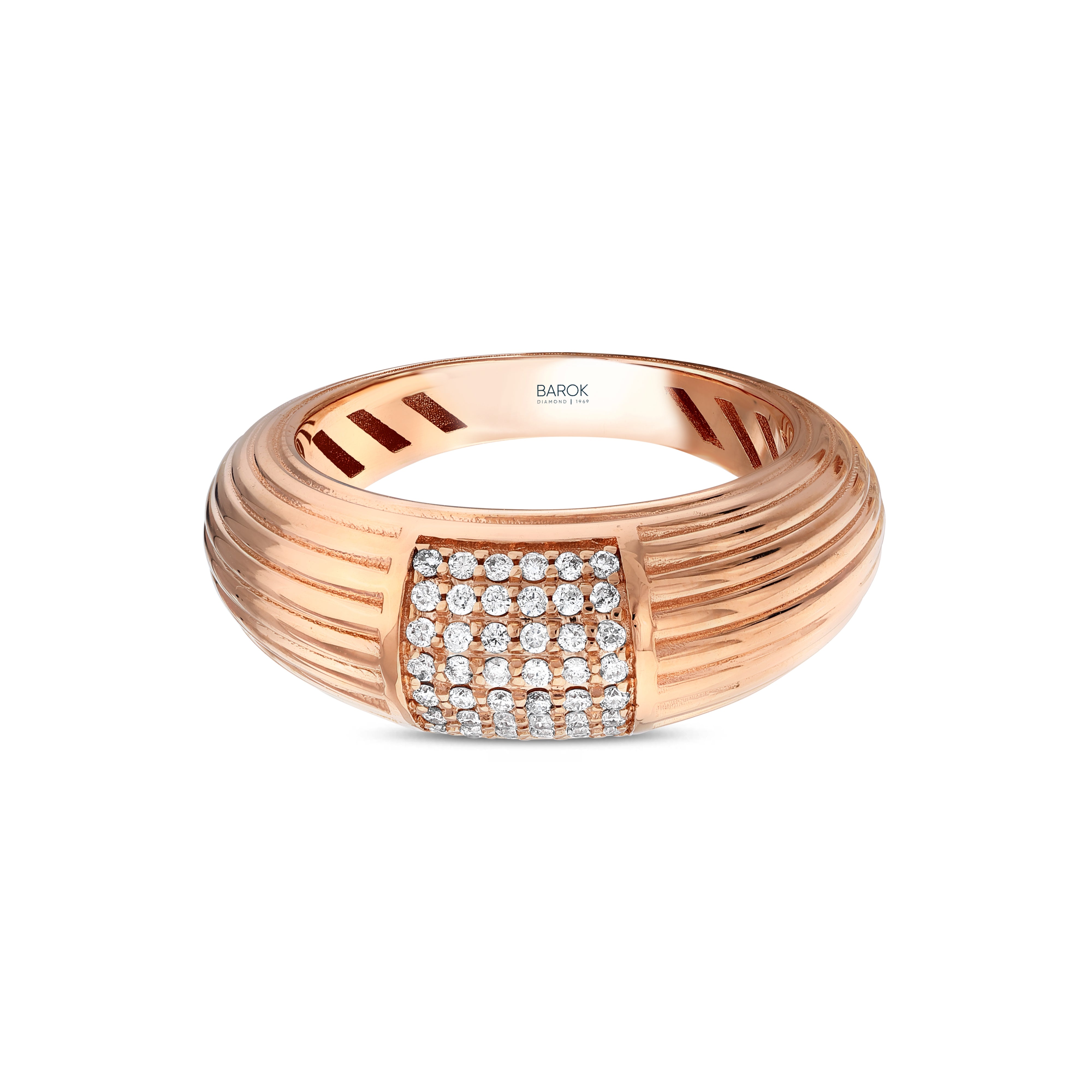 Pırlanta 0.24 Ct. Fantezi Rose Hareket Yüzük 14k