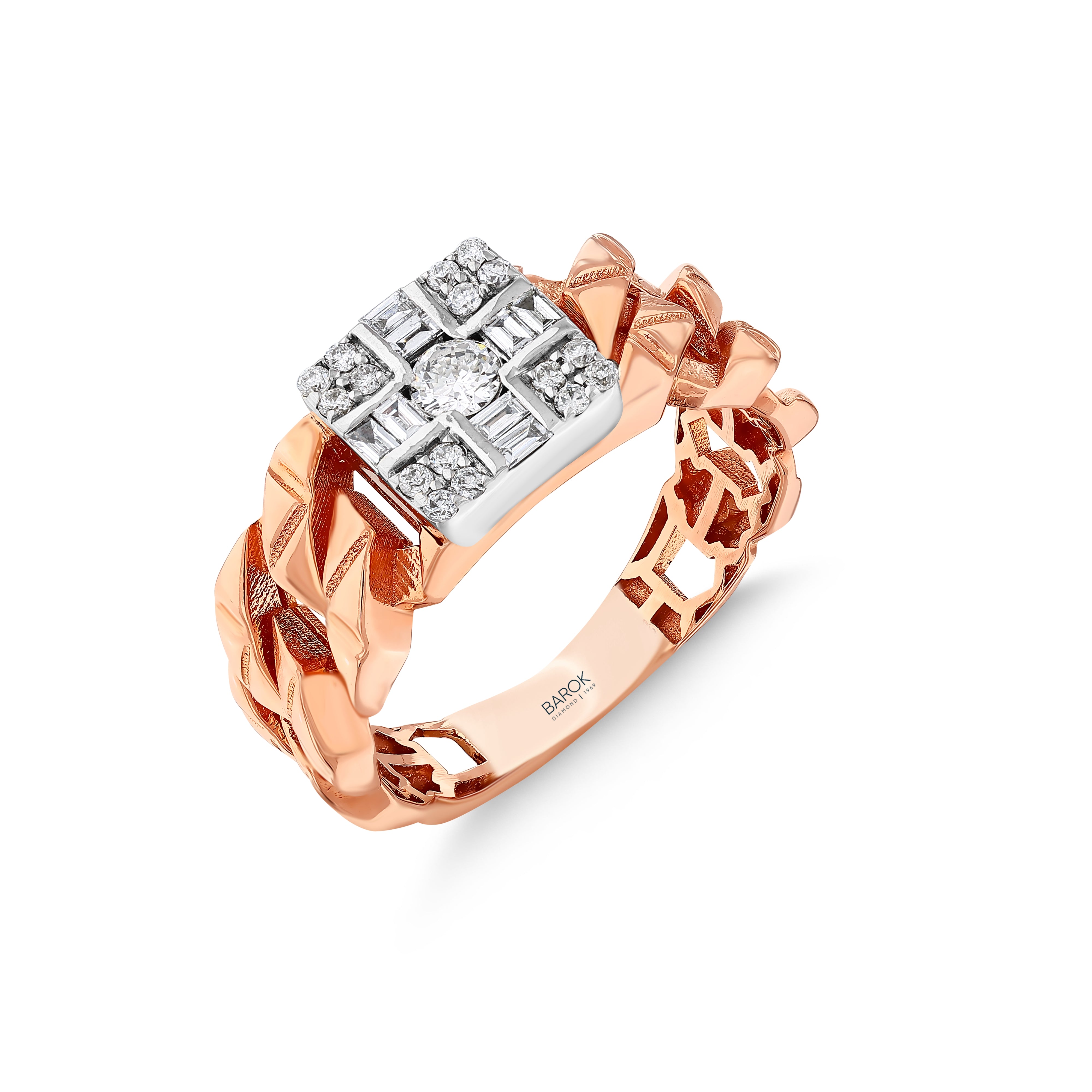 Pırlanta 0.30 Ct. Fantezi Rose Yüzük 18K