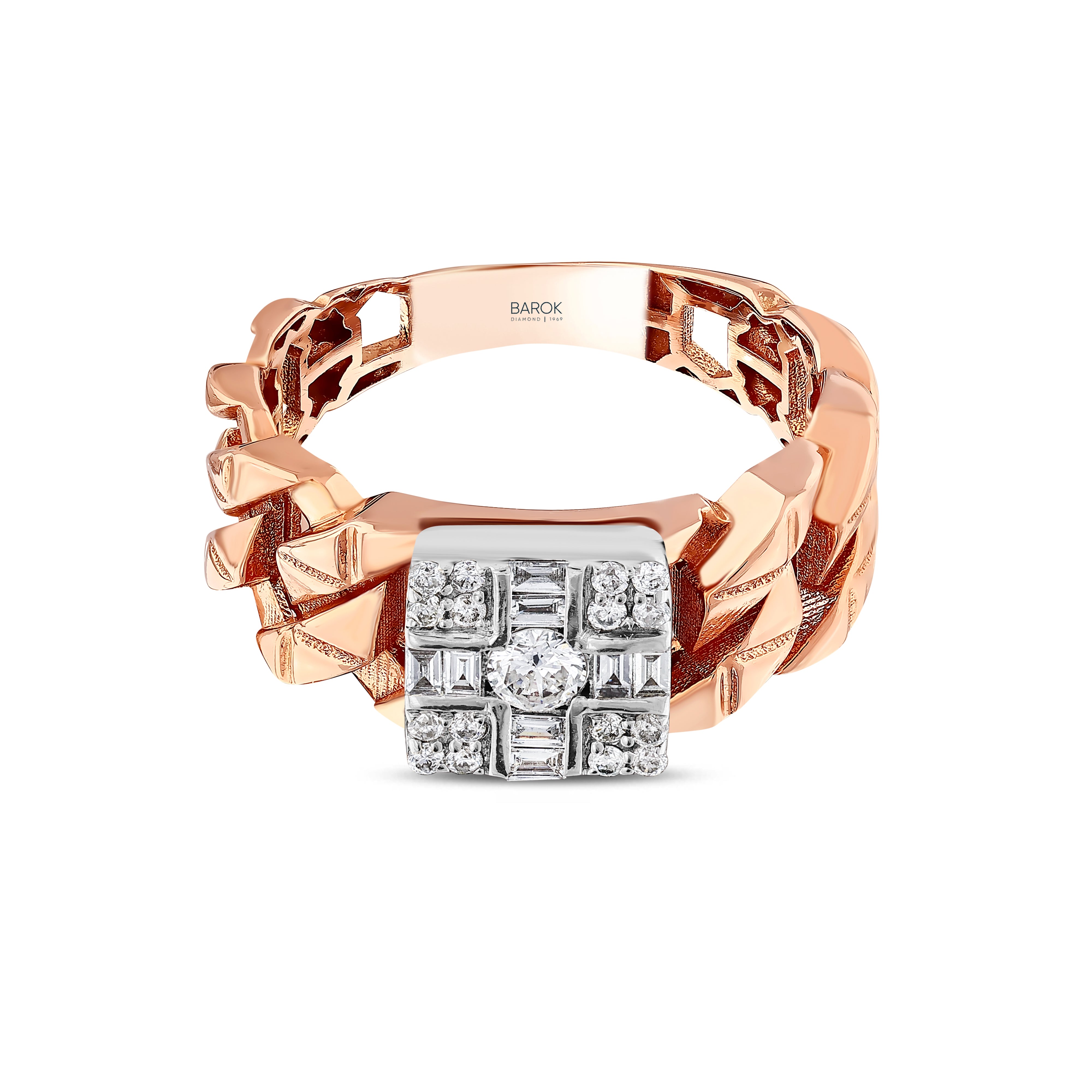 Pırlanta 0.30 Ct. Fantezi Rose Yüzük 18K