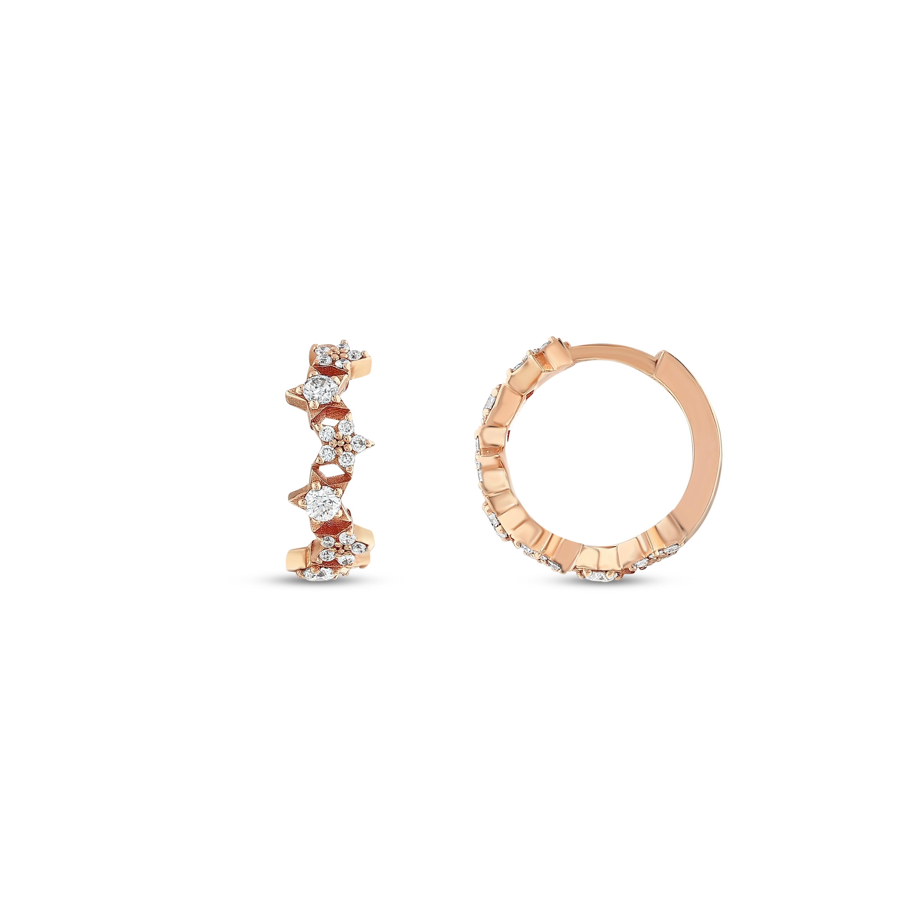 Pırlanta 0.37 Ct. Eorhodia Rose Fantezi Küpe 18K