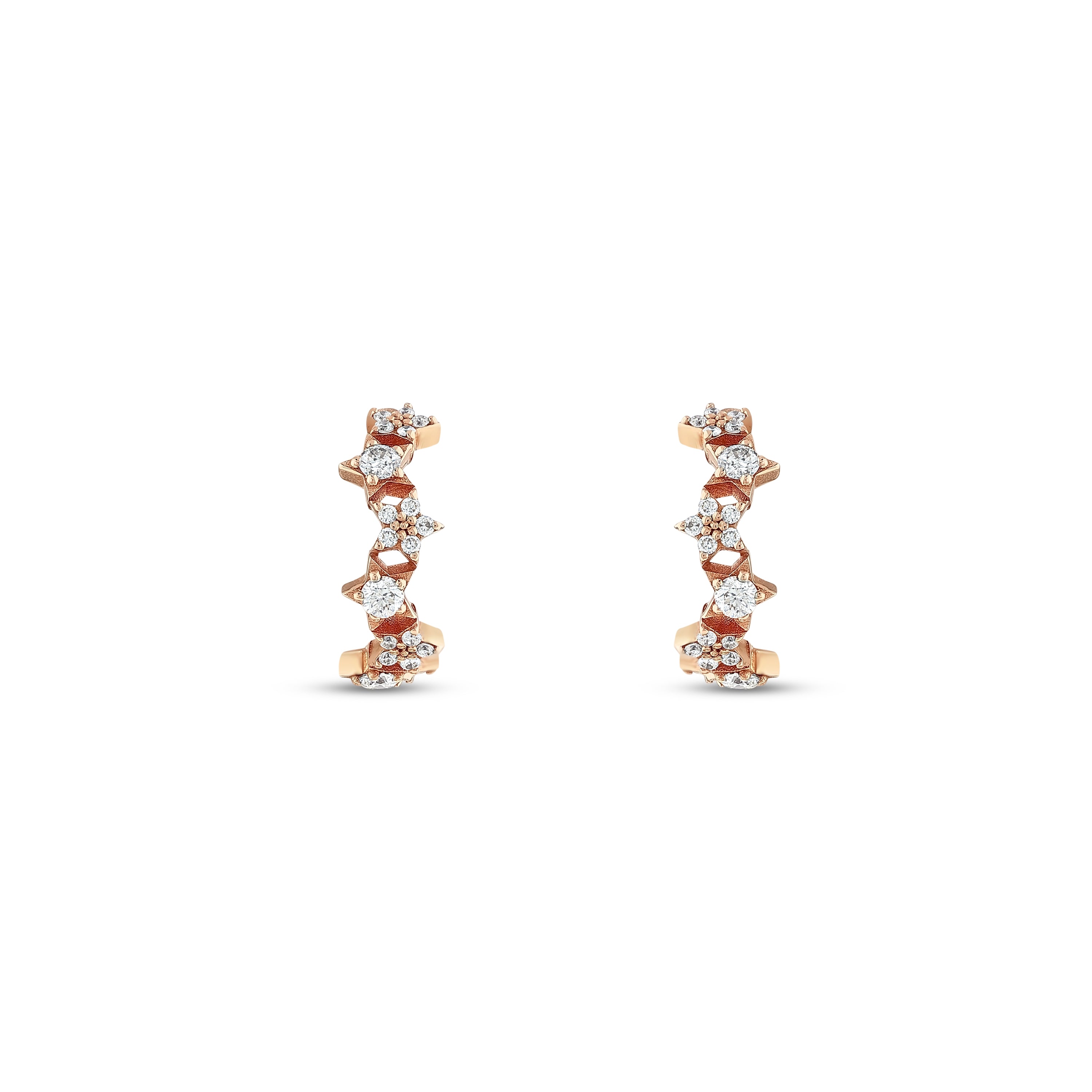 Pırlanta 0.37 Ct. Eorhodia Rose Fantezi Küpe 18K