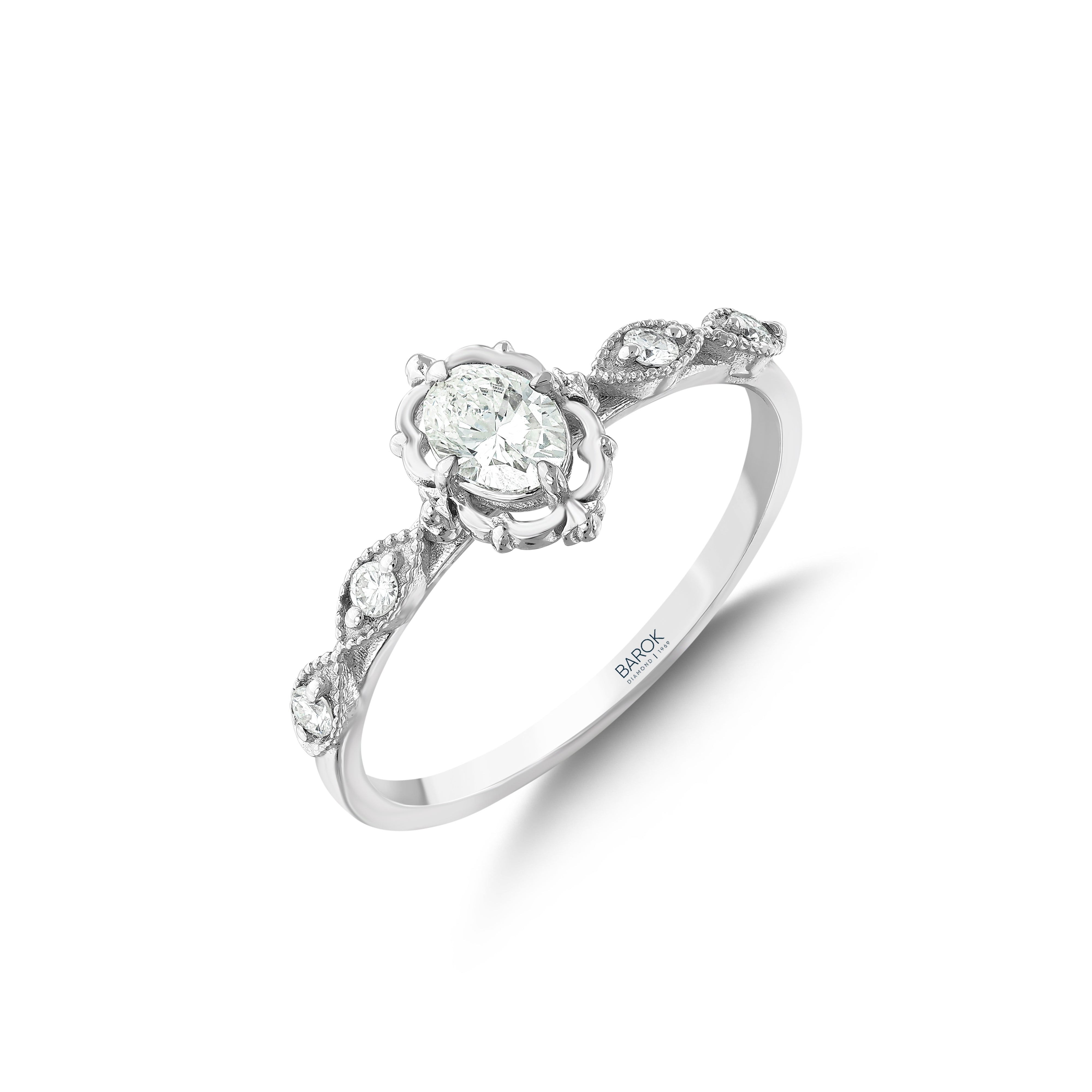 Pırlanta 0.39 Ct. Crystallia Oval Kesim Yüzük 14K