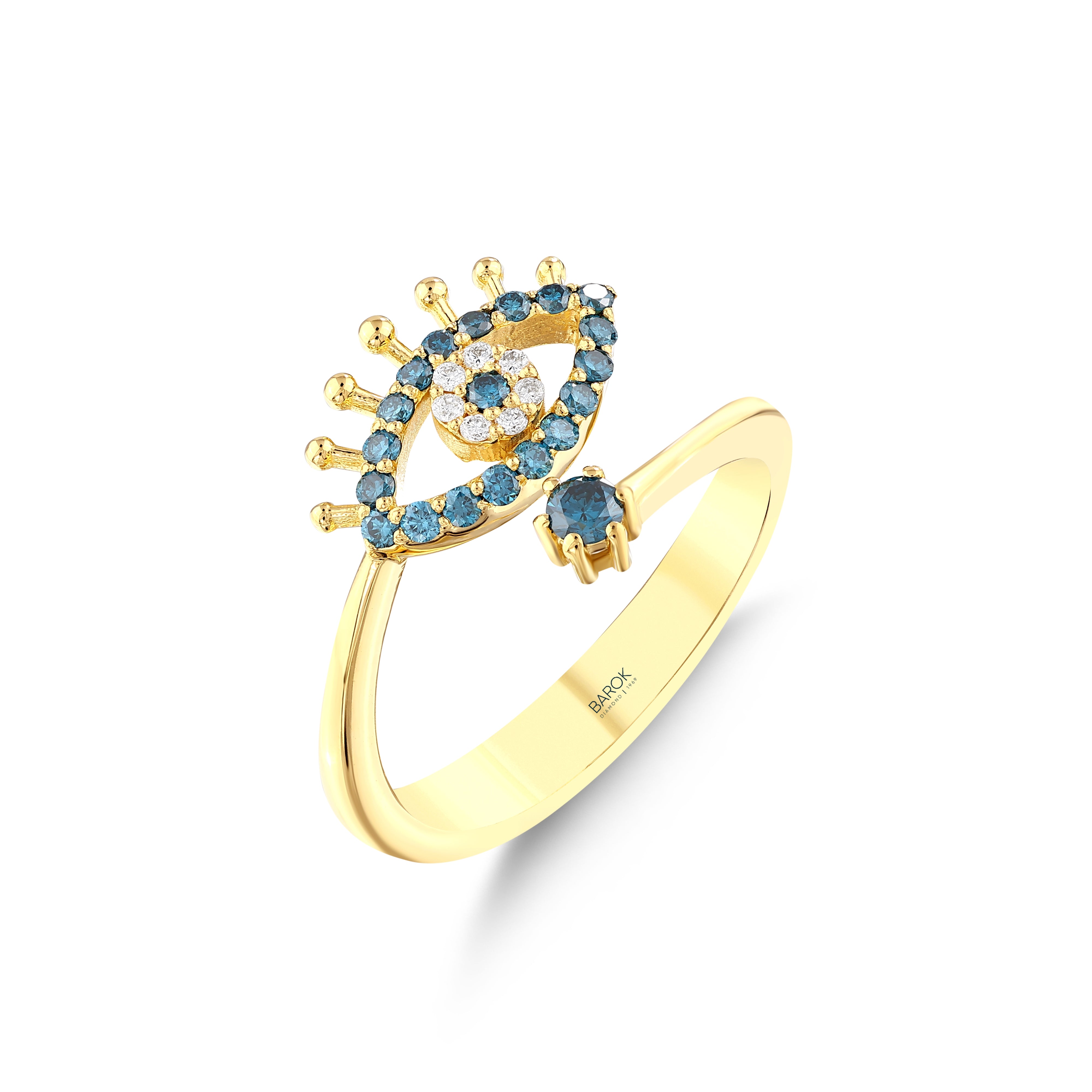 Pırlanta 0.39 Ct. Göz Altın Fantezi Yüzük 18K