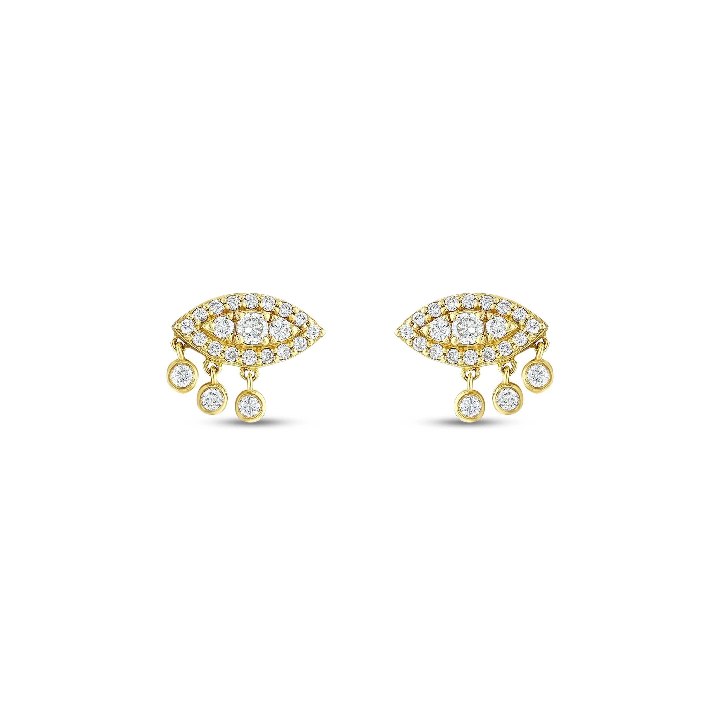 Pırlanta 0.54 Ct. Altın Fantezi Göz Küpe 14K