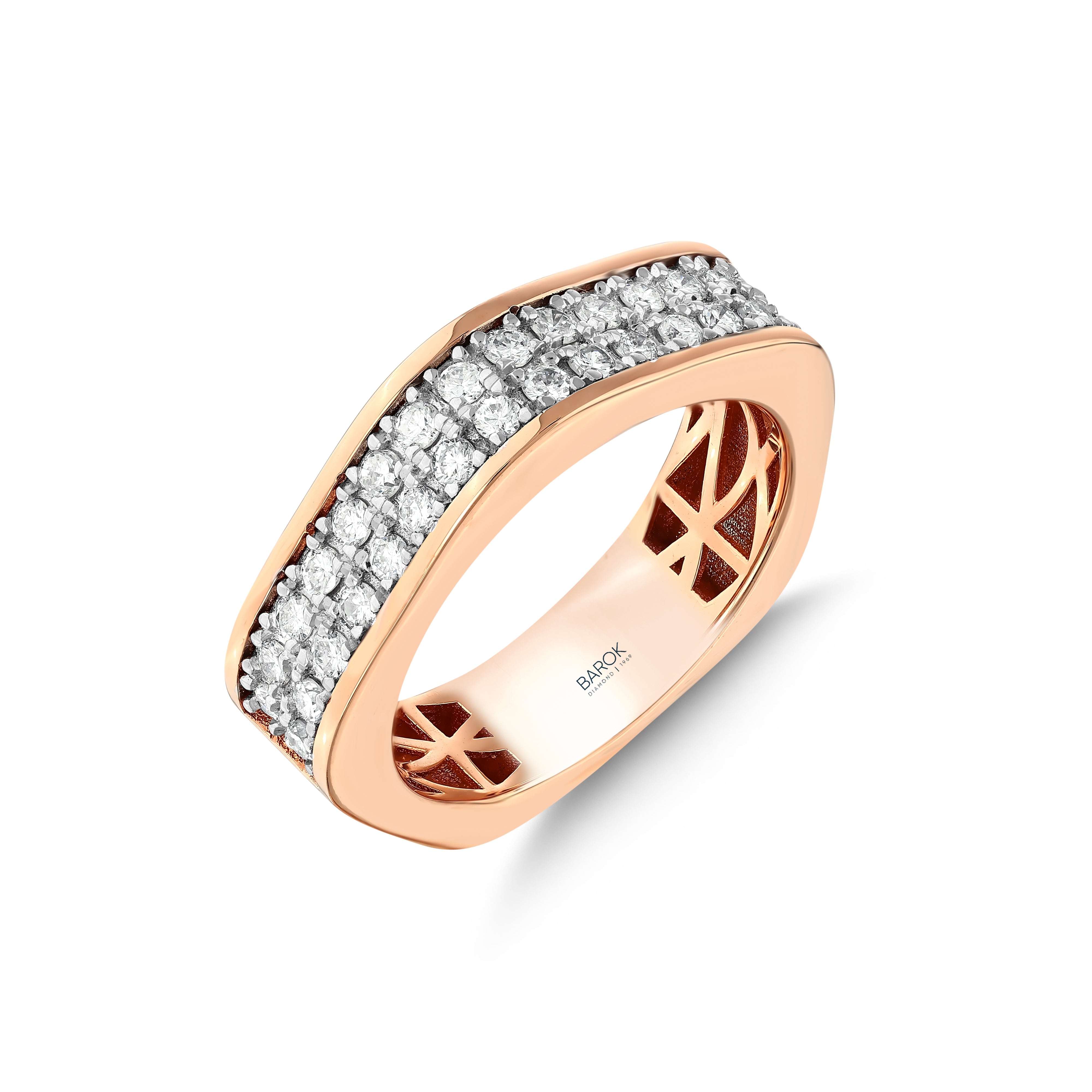 Pırlanta 0.54 Ct. Fantezi Rose Yüzük 18K