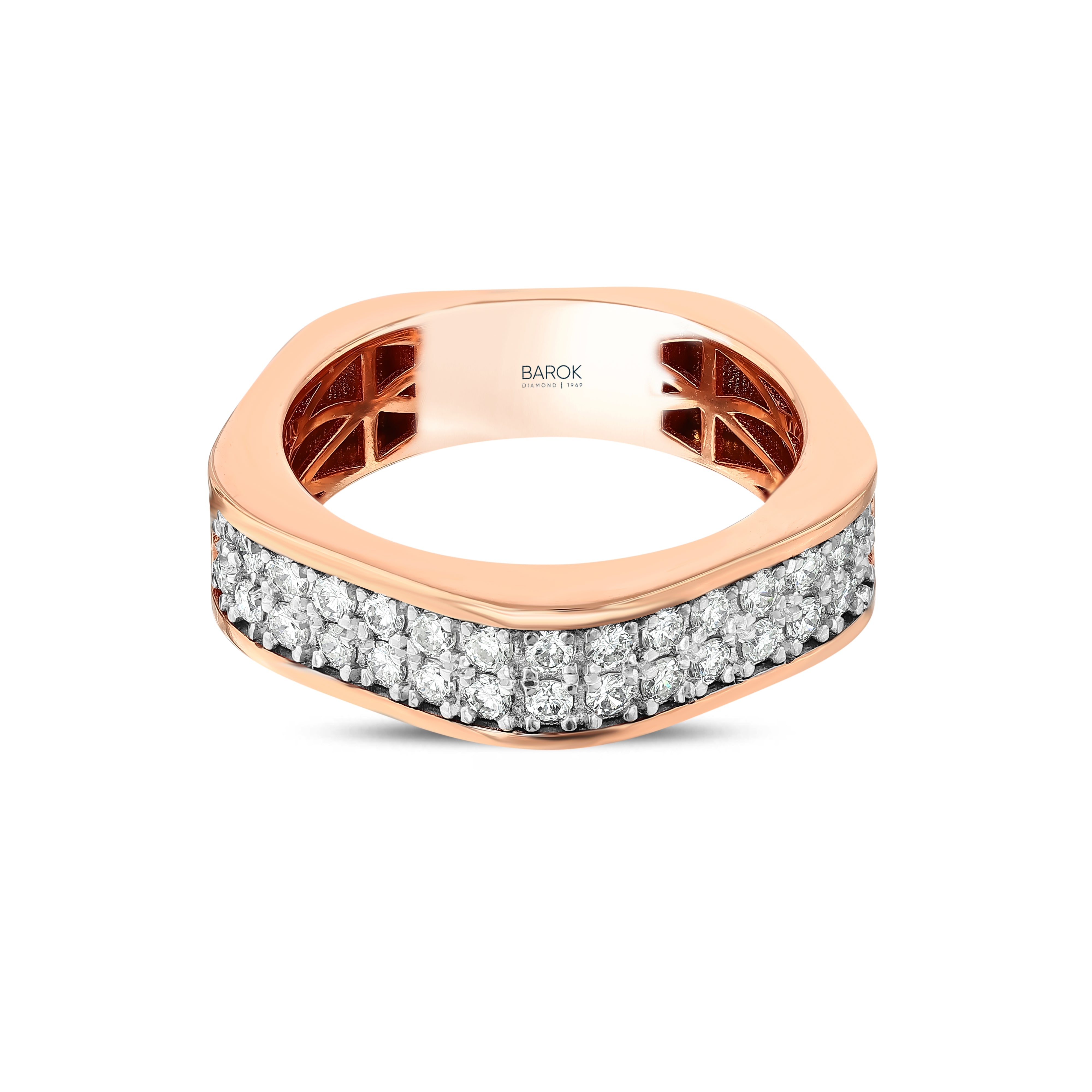 Pırlanta 0.54 Ct. Fantezi Rose Yüzük 18K