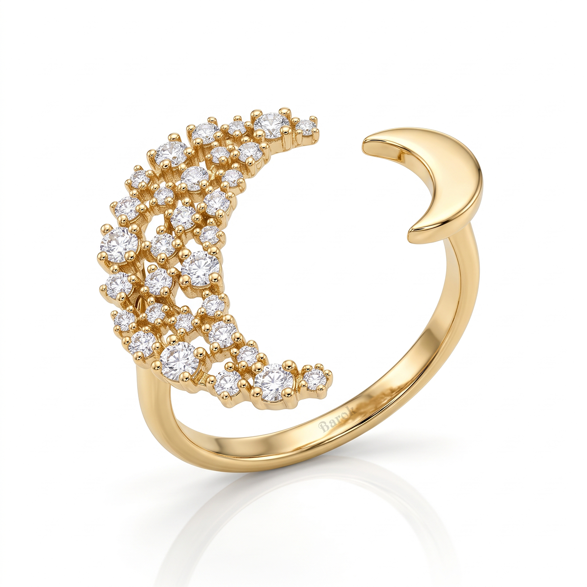 Pırlanta 0.58 Ct. Ay Pırlanta Yüzük 18K