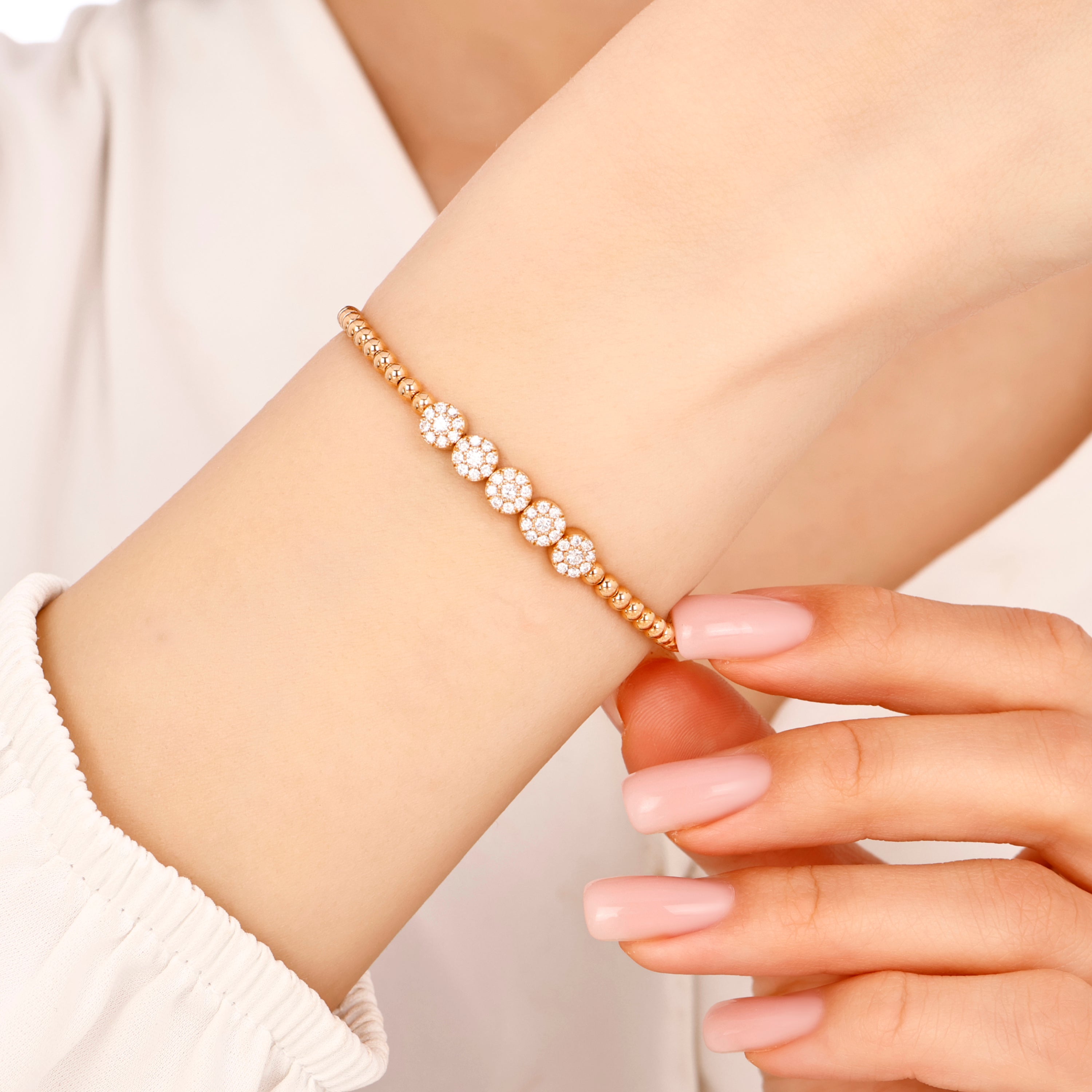 Pırlanta 0.63 Ct. Heliadea Rose Fantezi Bileklik 18K