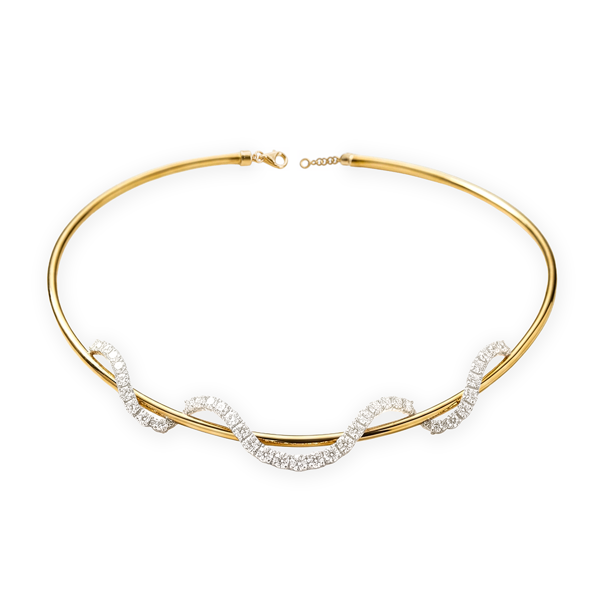 Pırlanta 5.58 Ct. Sarmal Altın Chocker 14K