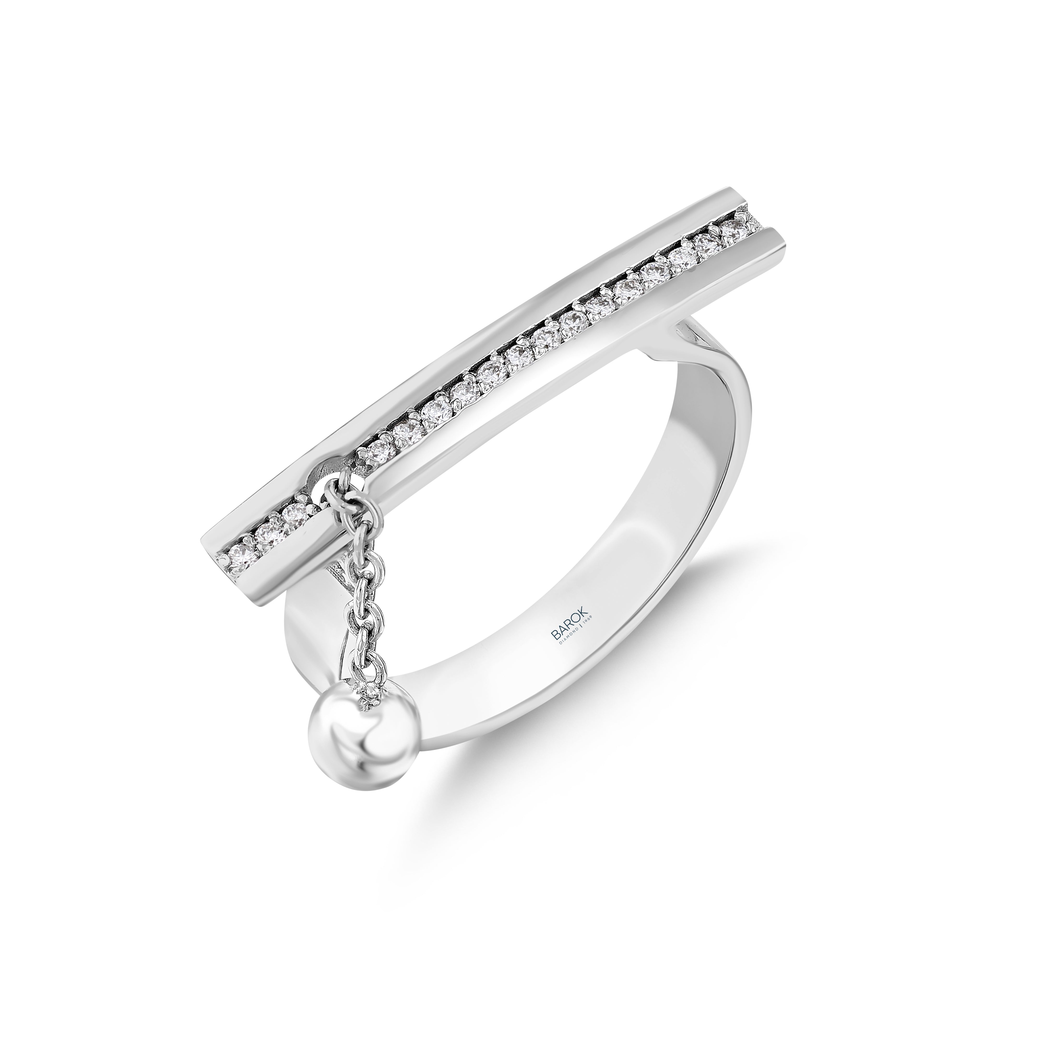 Pırlanta Çubuk Yüzük 0.10 Ct. E VS 18K