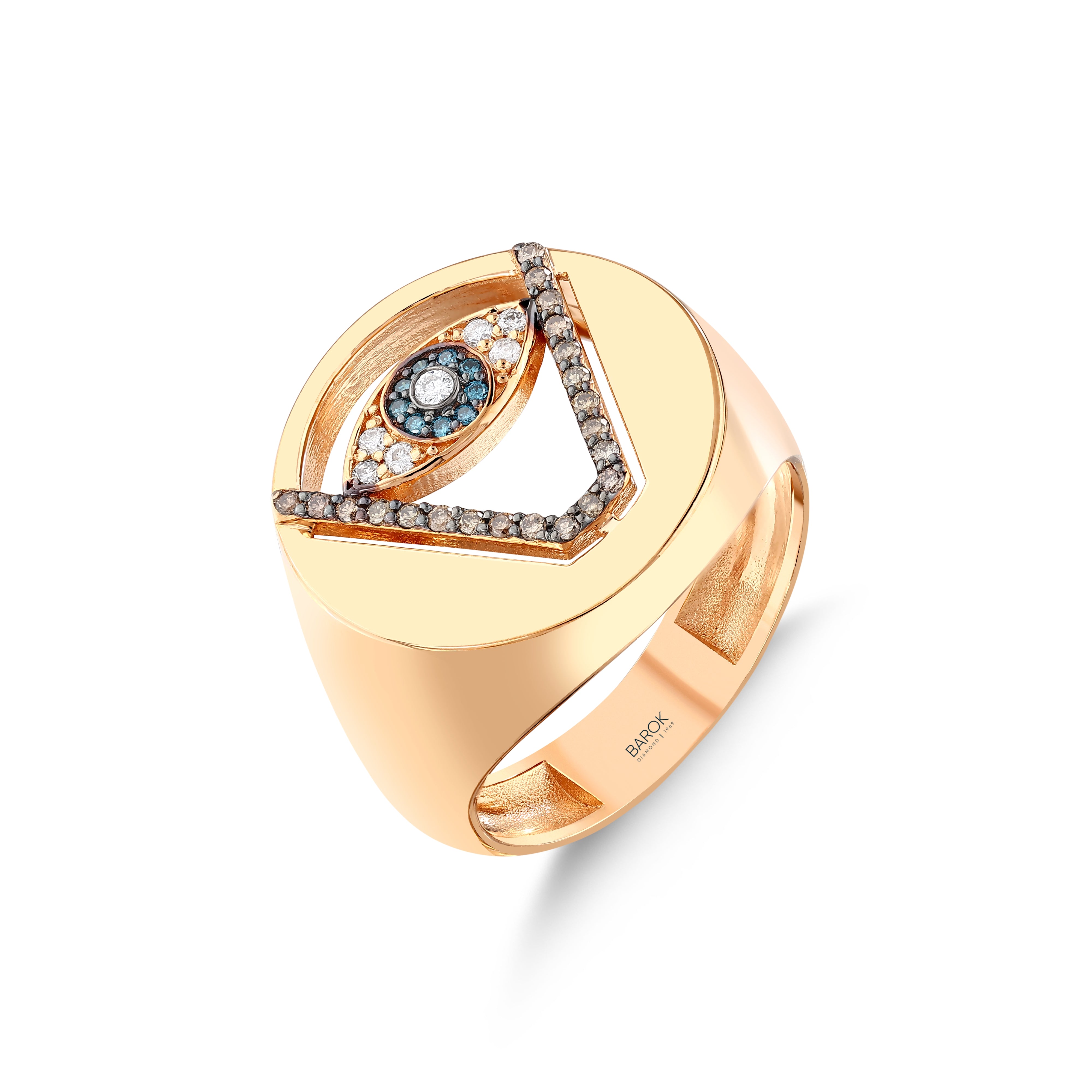 Pırlanta Renkli Taşlı 0.19 Ct. Fantezi Yüzük 14K