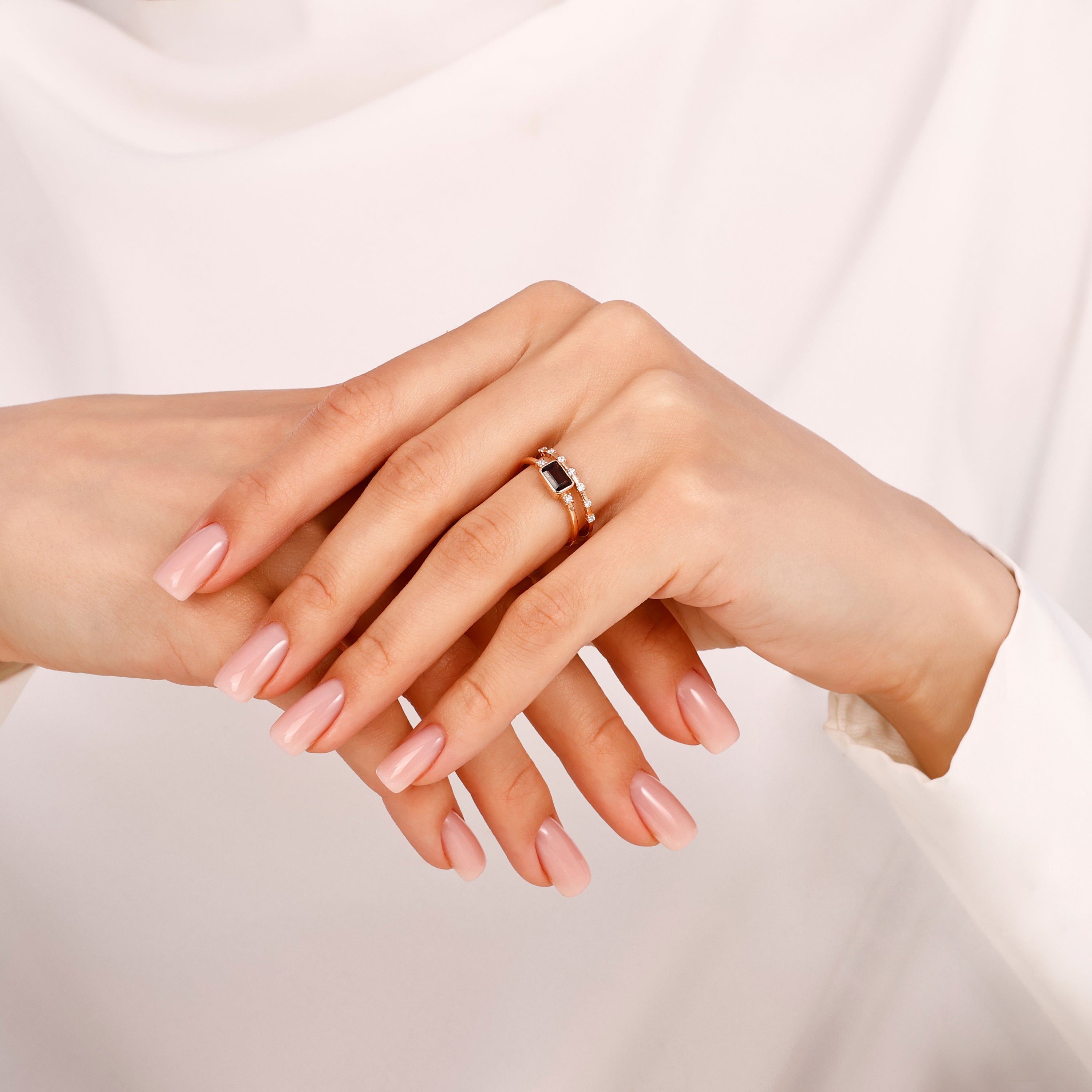 Pırlanta Renkli Taşlı 0.20 Ct. Tabellia Rose Yüzük 14K