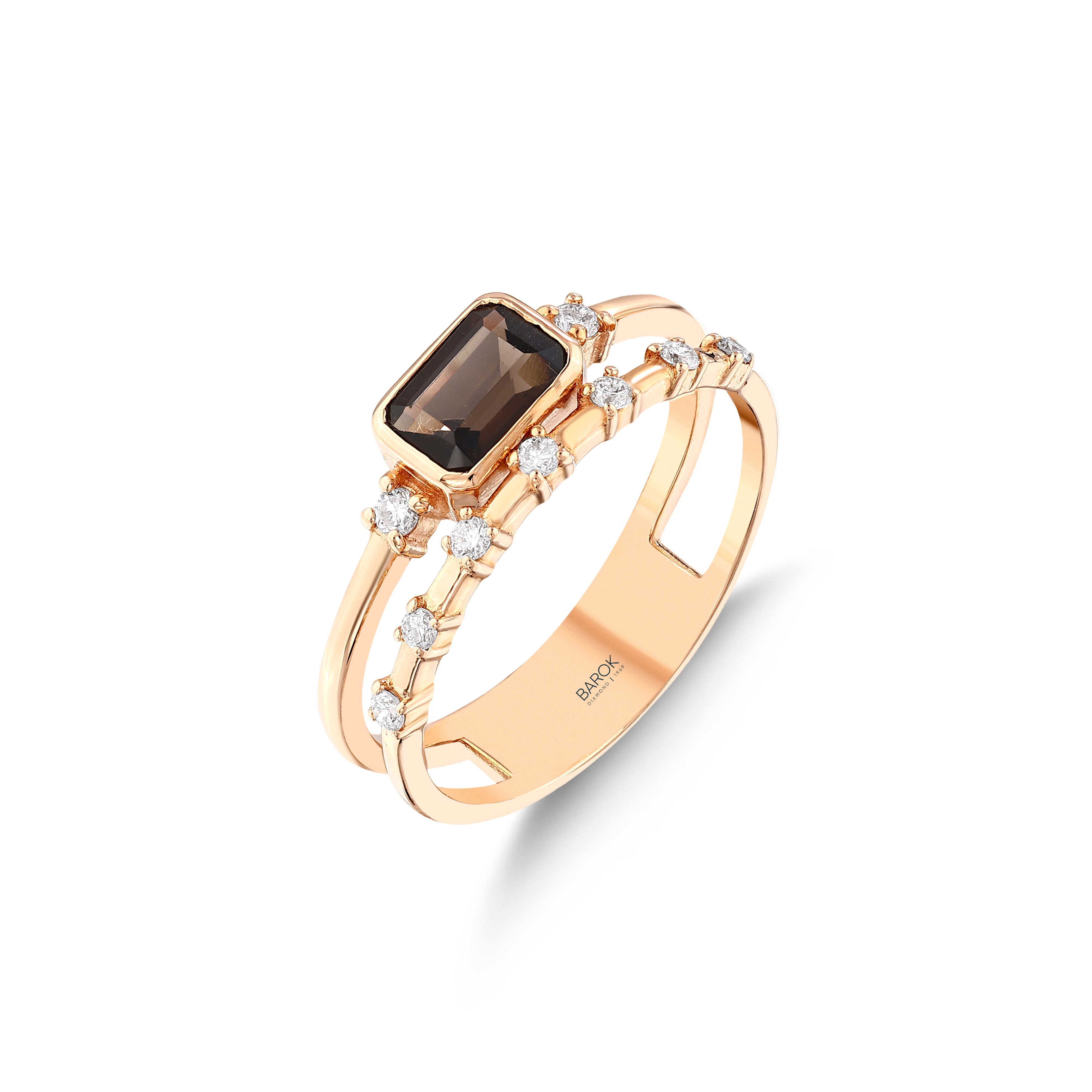 Pırlanta Renkli Taşlı 0.20 Ct. Tabellia Rose Yüzük 14K