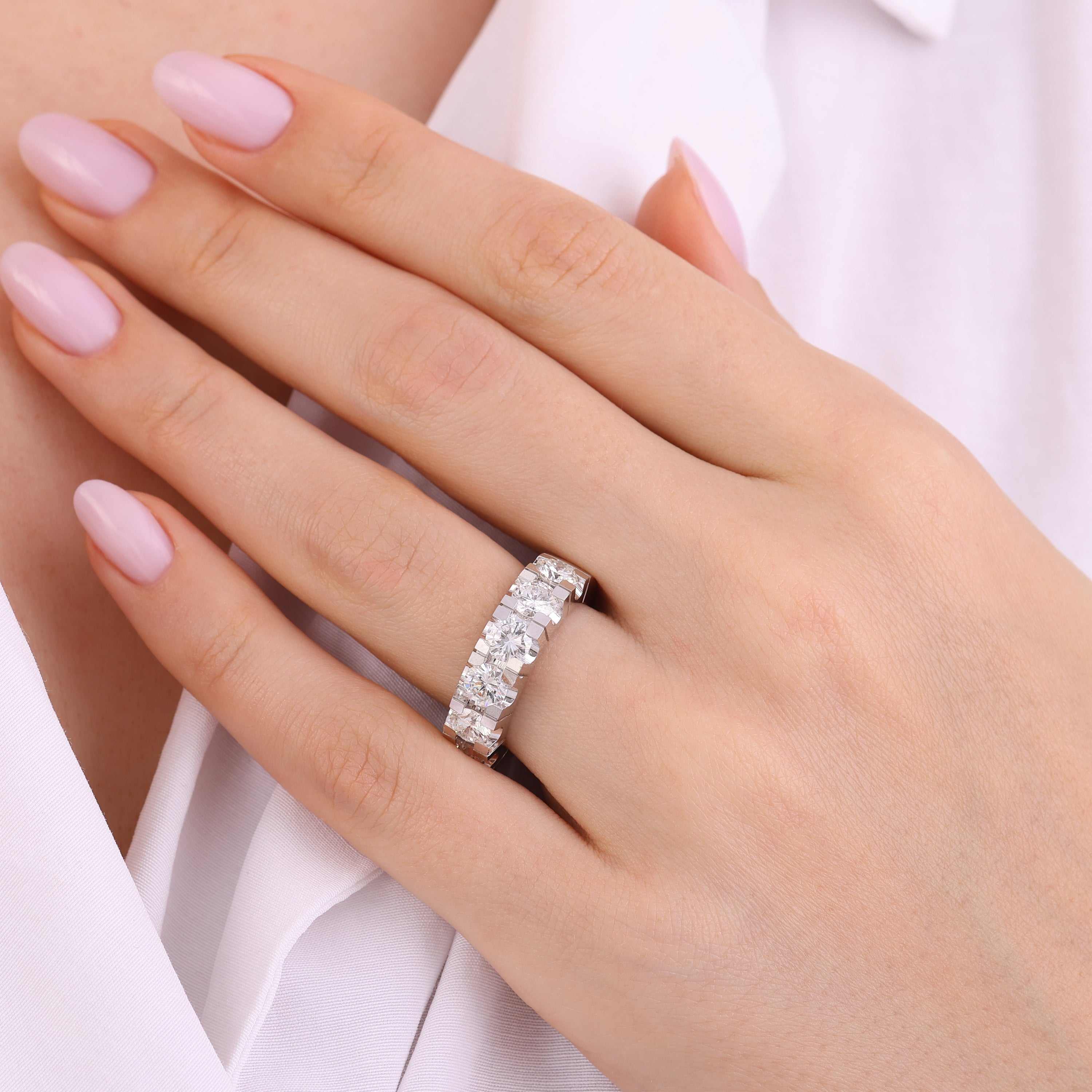 Pırlanta Yarımtur Yüzük 2.75 Ct. Beyaz 18K