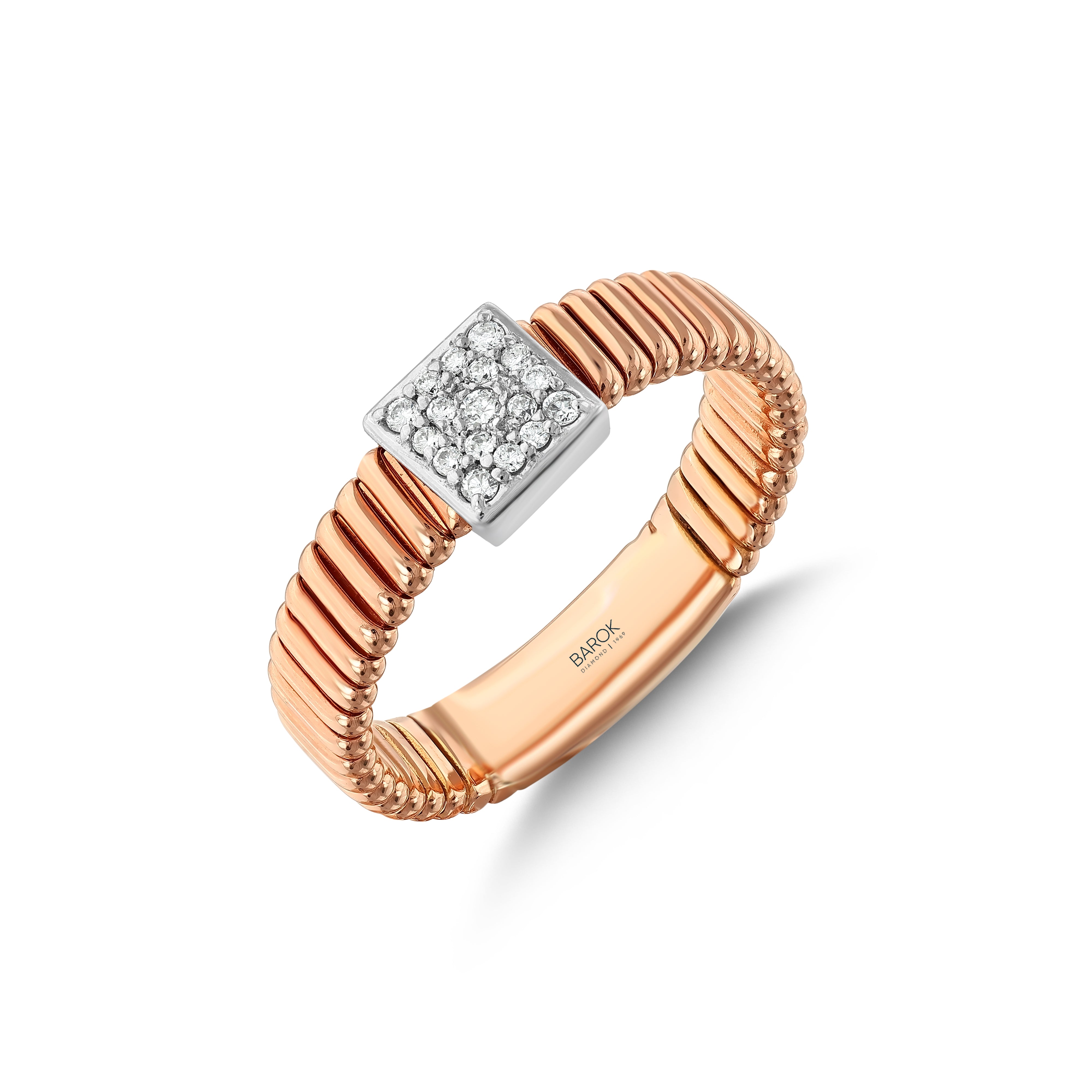 Pırlantalı 0.08 Ct. Cirrosea Rose Fantezi Yüzük 18K