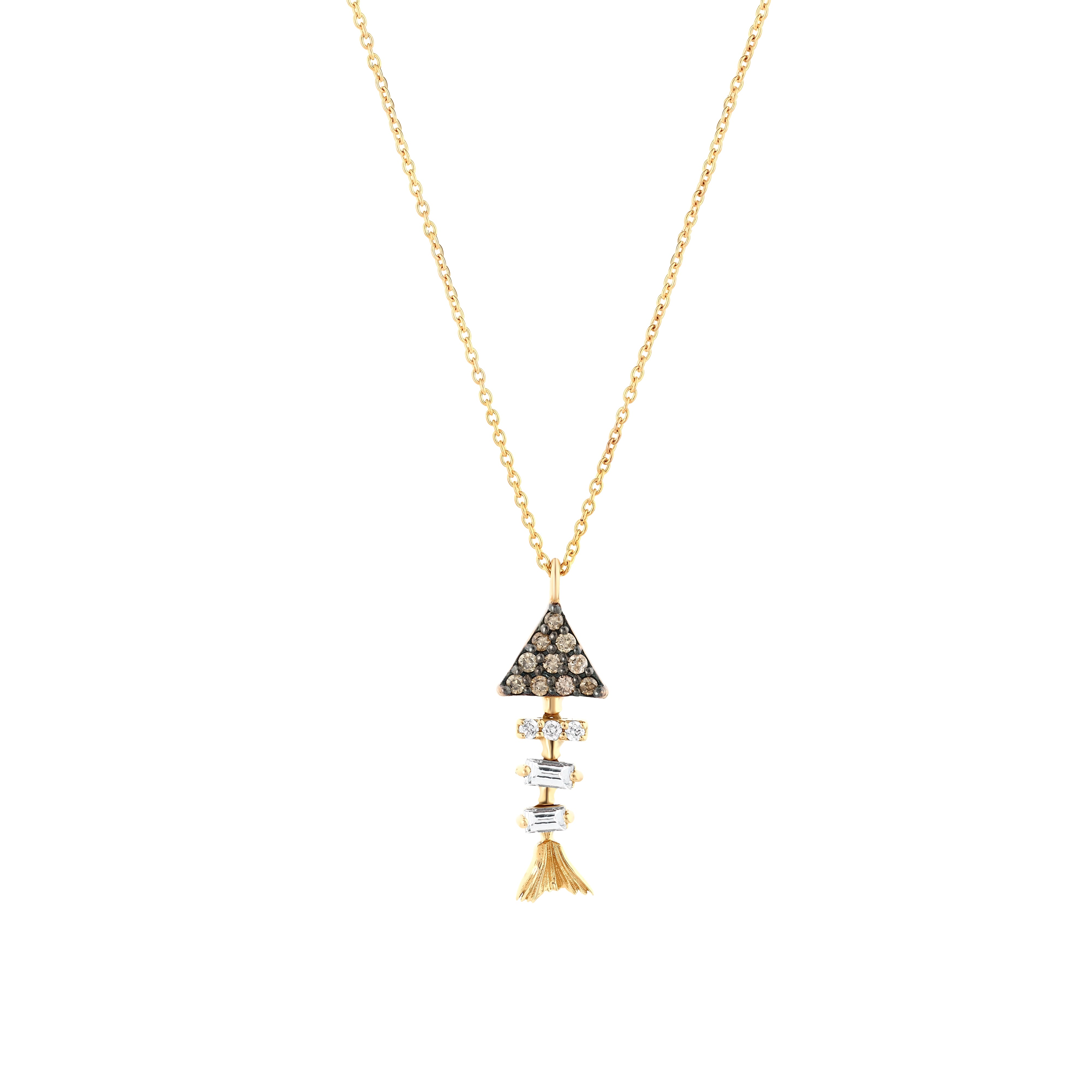 Pırlantalı 0.12 Ct. Gold Stenora Kolye 14K