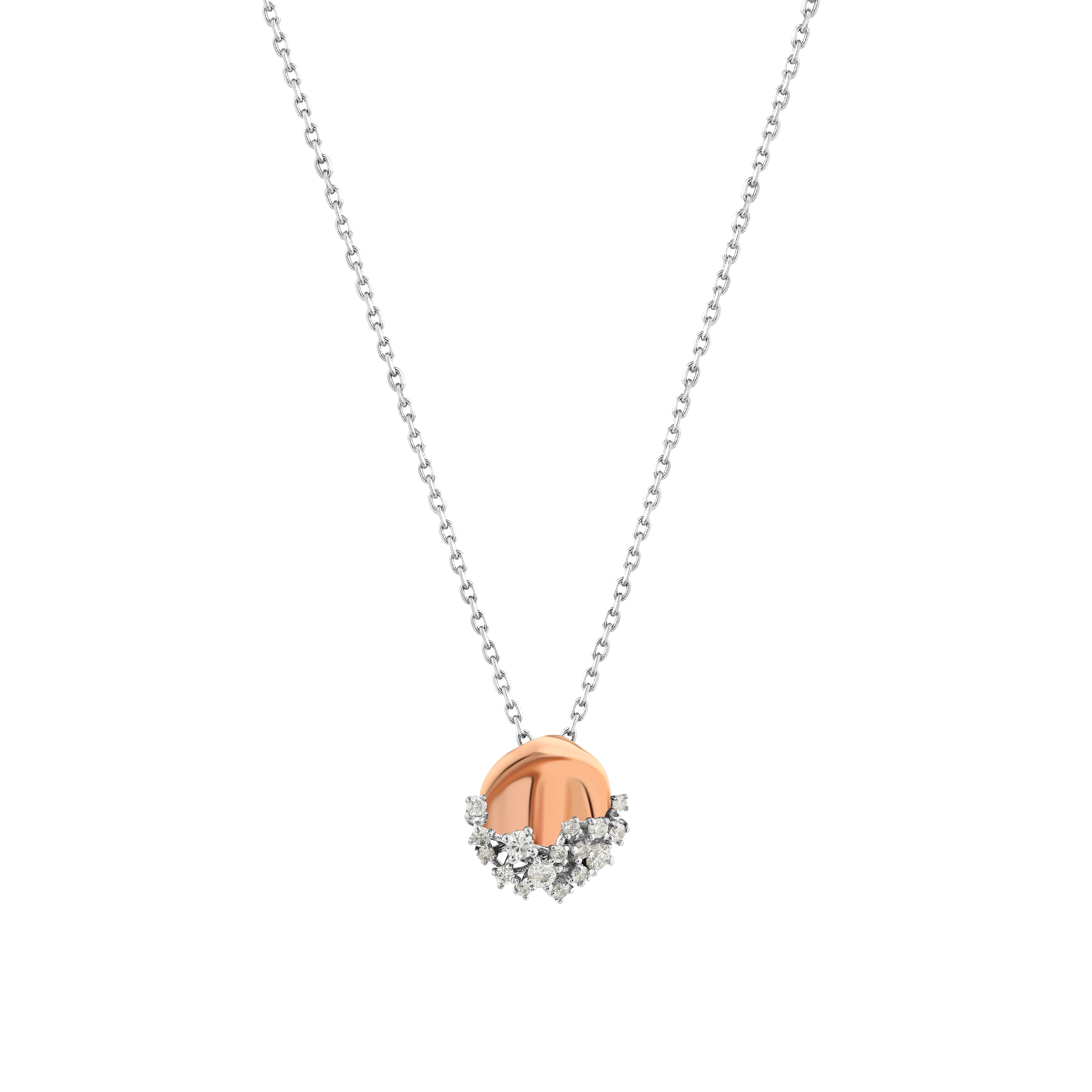Pırlantalı 0.15 Ct. Rose Portia Kolye 18K