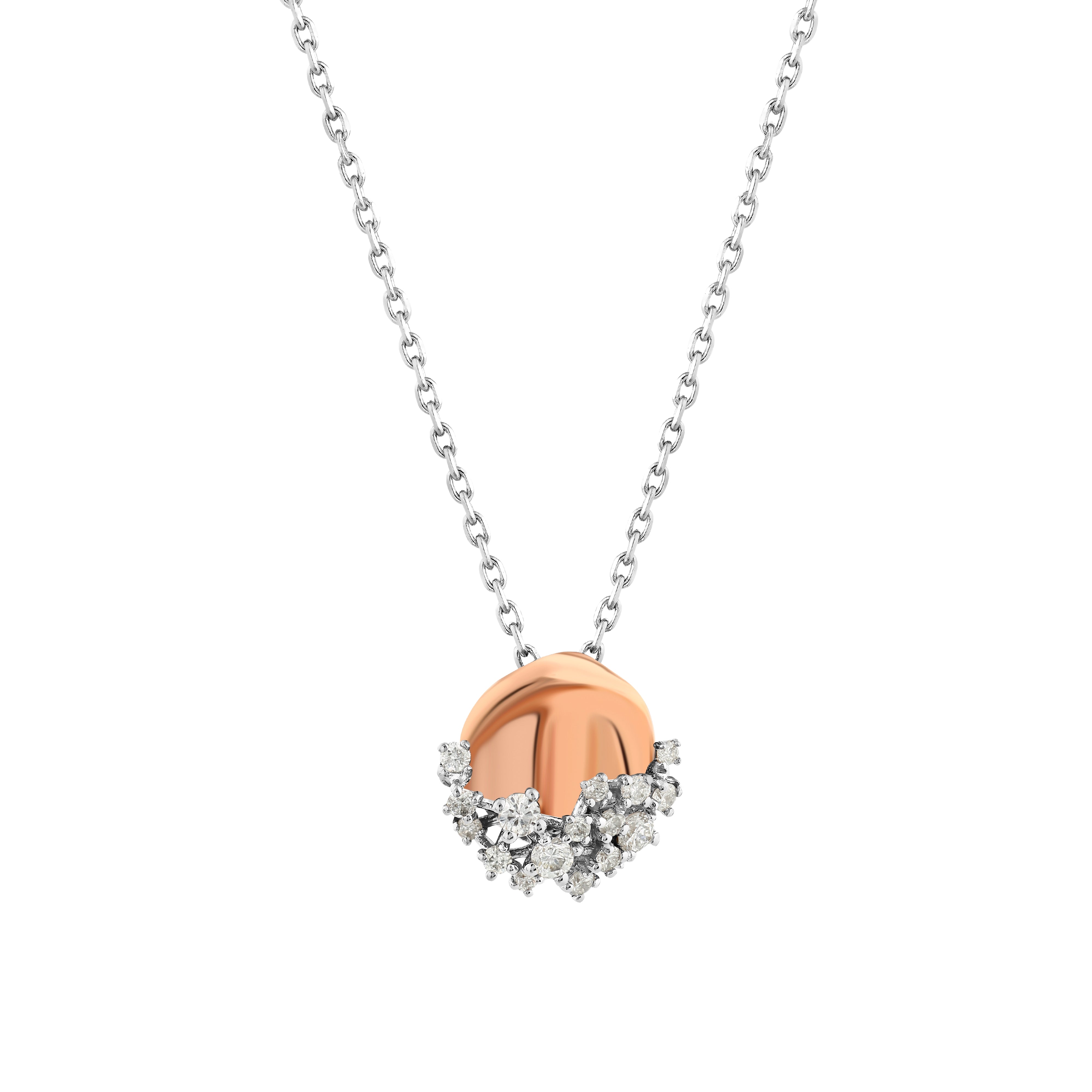Pırlantalı 0.15 Ct. Rose Portia Kolye 18K