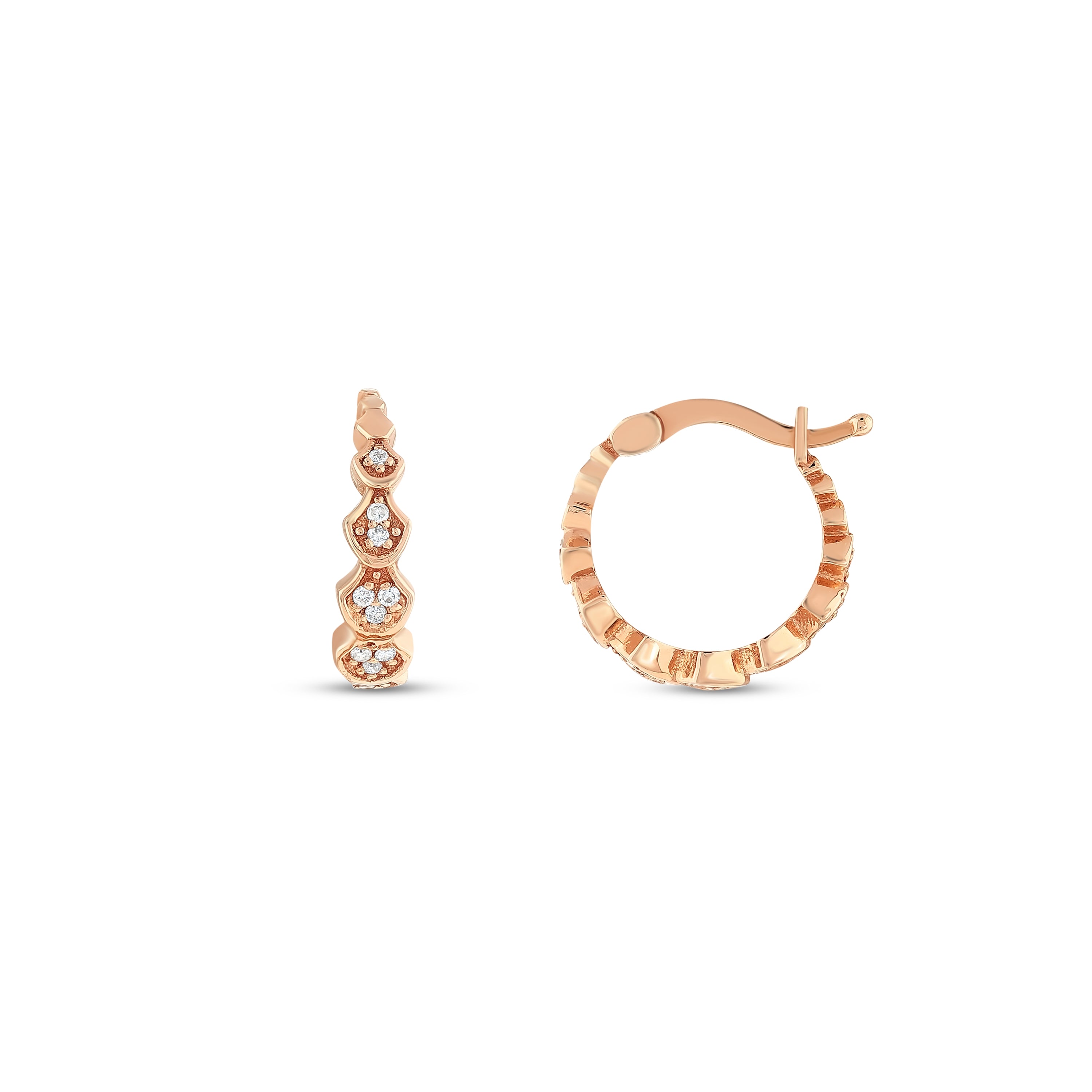 Pırlantalı 0.16 Ct Erycina Rose Küpe 18K