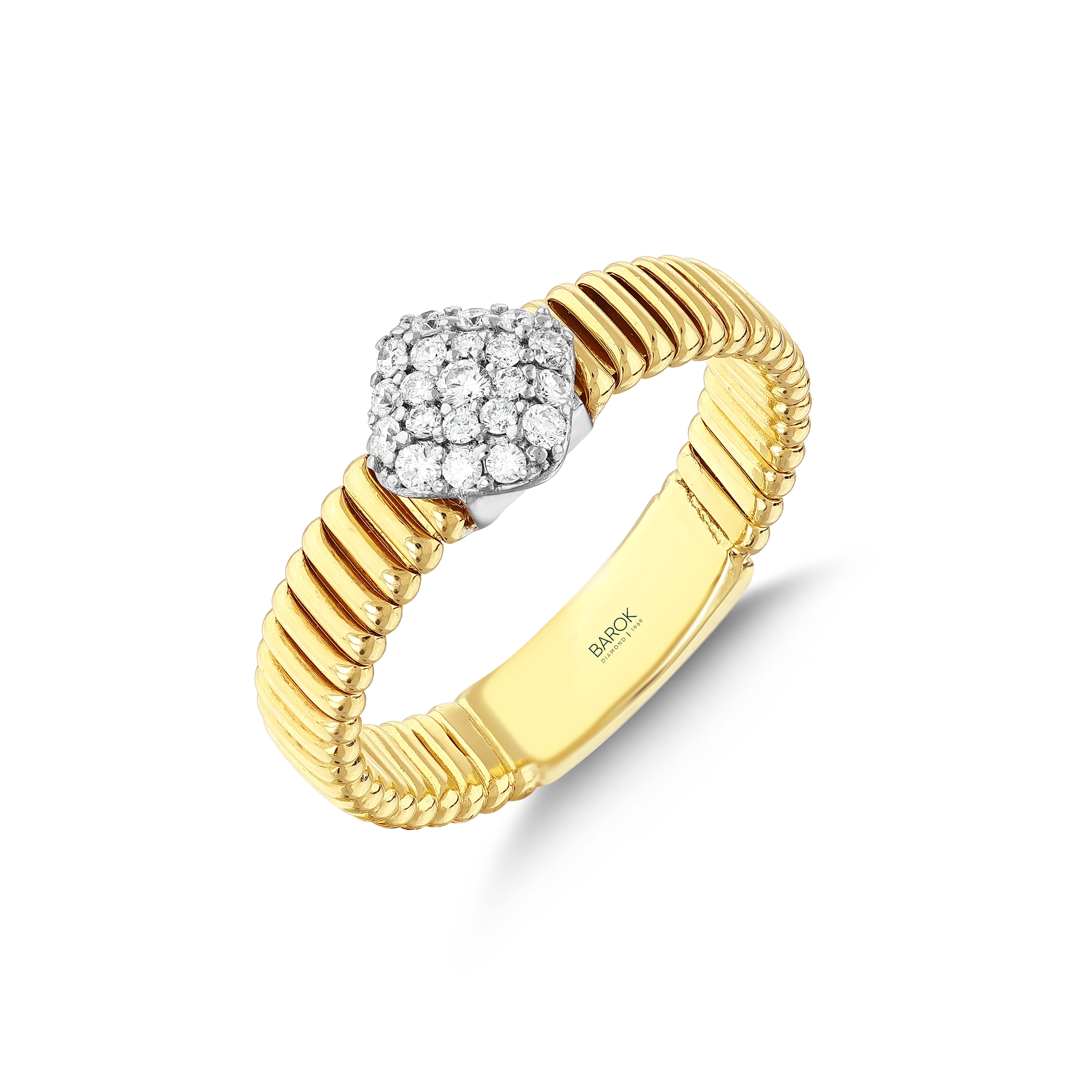 Pırlantalı 0.18 Ct. Altın Hareket Yüzük 18K