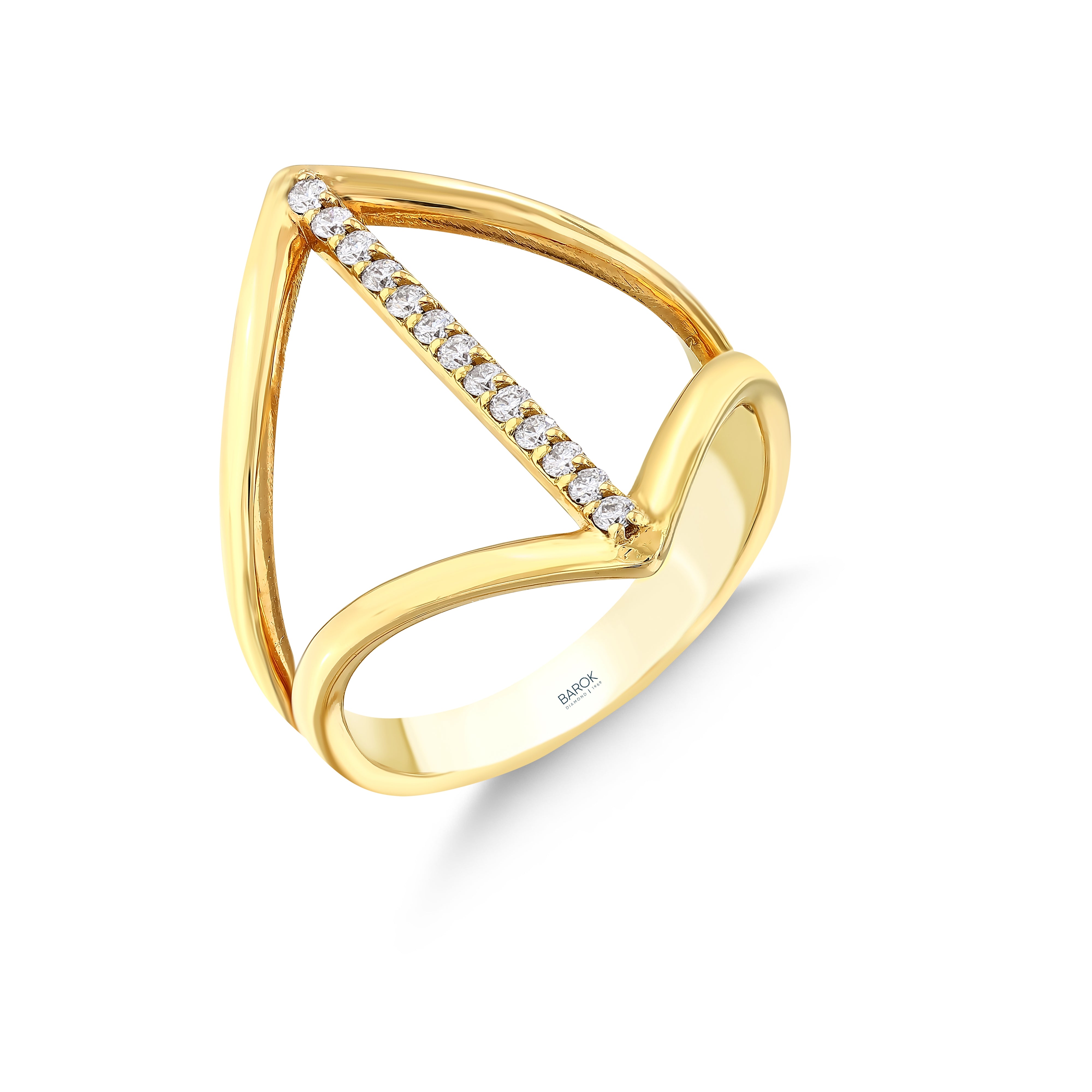 Pırlantalı 0.18 Ct. Auretincta Altın Fantezi Yüzük 18K