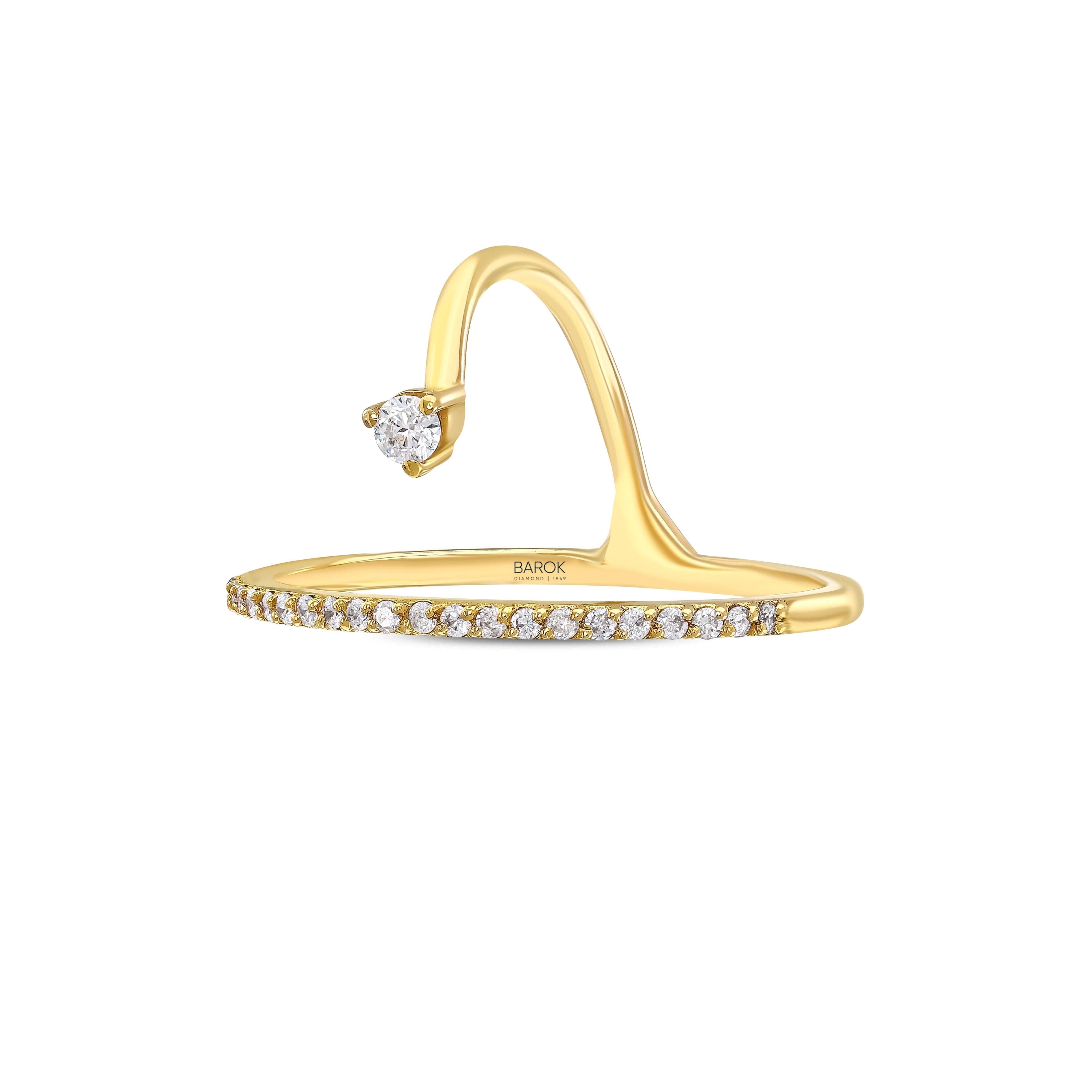 Pırlantalı 0.21 Ct. Midaea Altın Fantezi Yüzük 18K