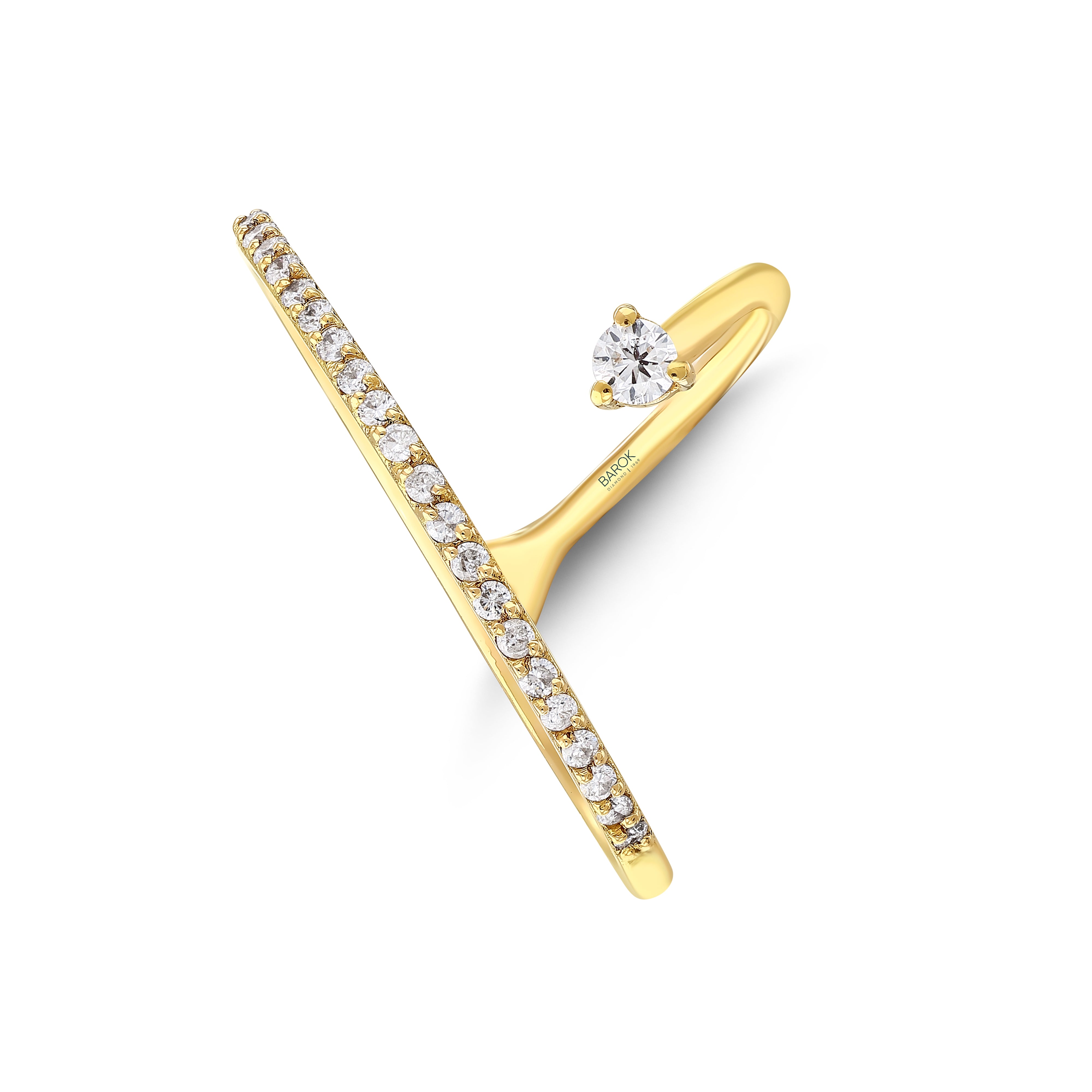 Pırlantalı 0.21 Ct. Midaea Altın Fantezi Yüzük 18K