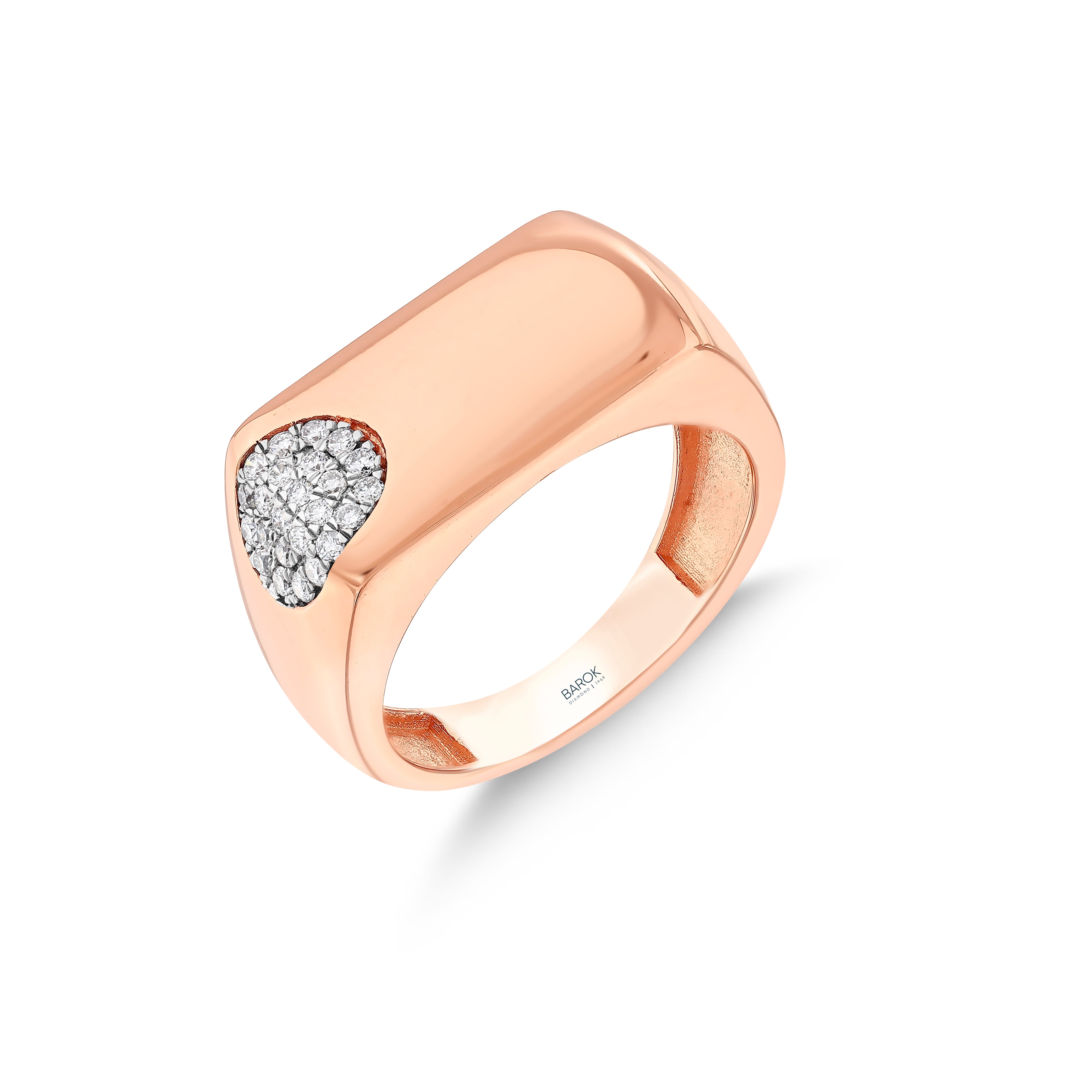 Pırlantalı 0.21 Ct. Rose Fantezi Yüzük 14K