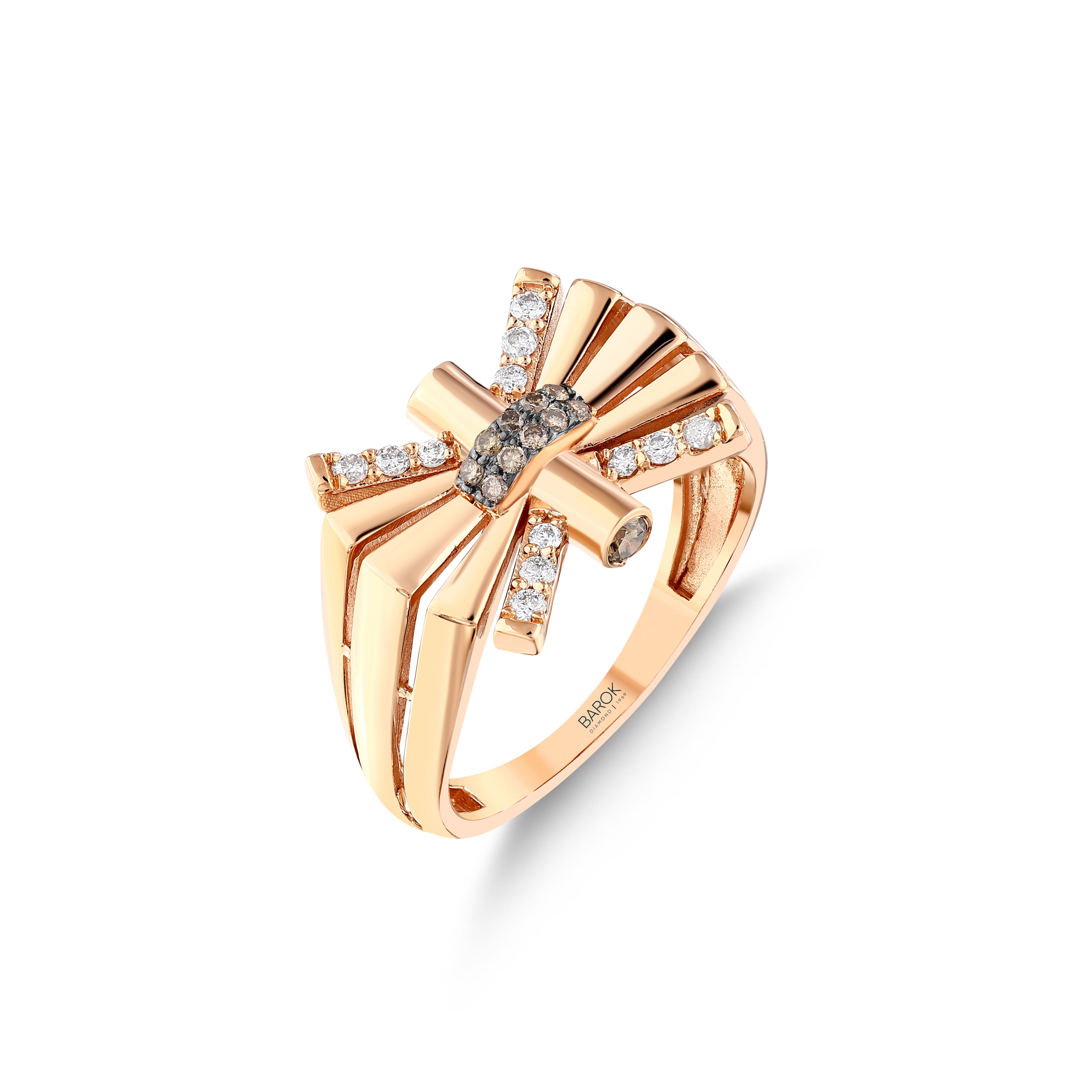 Pırlantalı 0.29 Ct. Lucerna Fantezi Rose Yüzük 14K