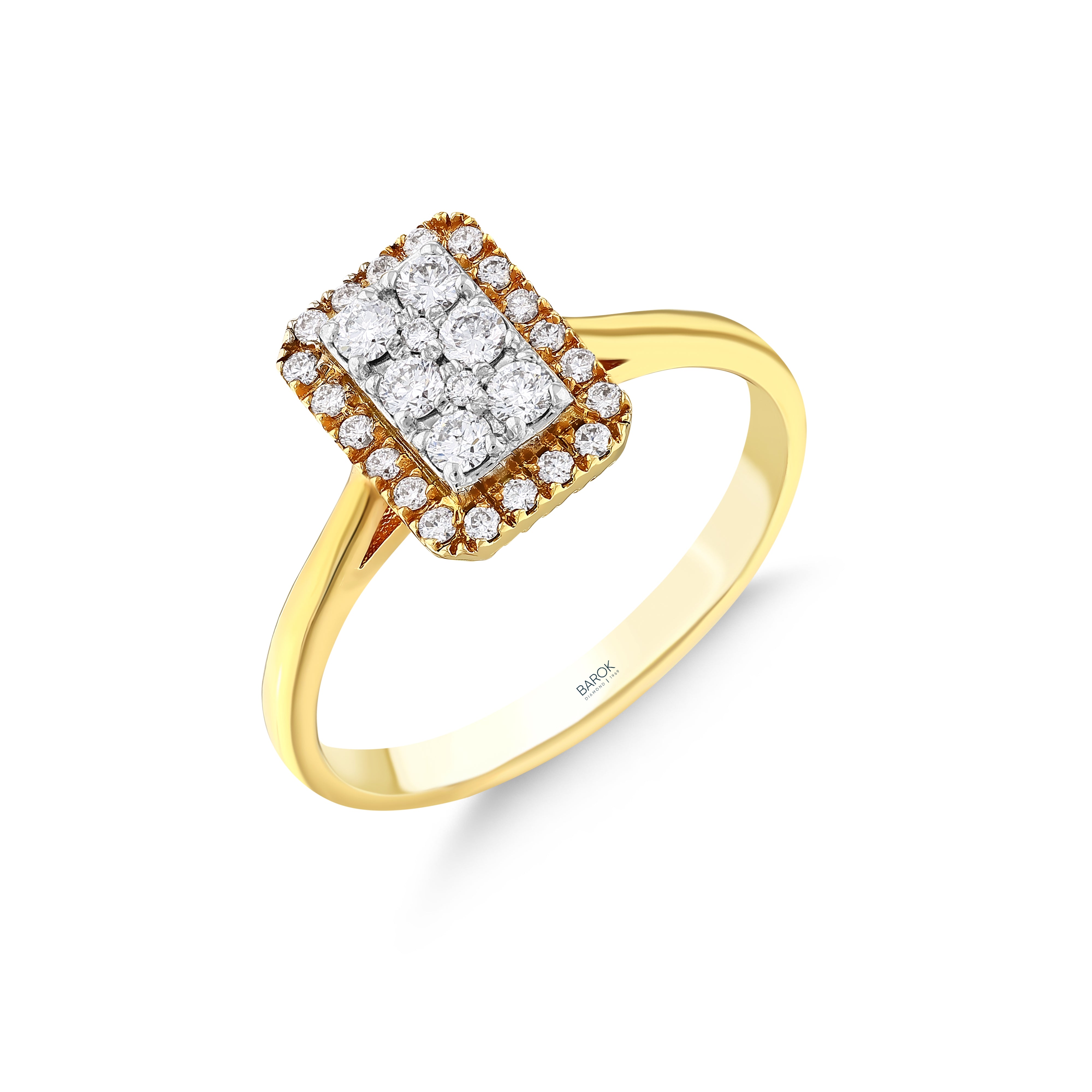 Pırlantalı 0.33 Ct. Panchrysia Altın Fantezi Yüzük 18K