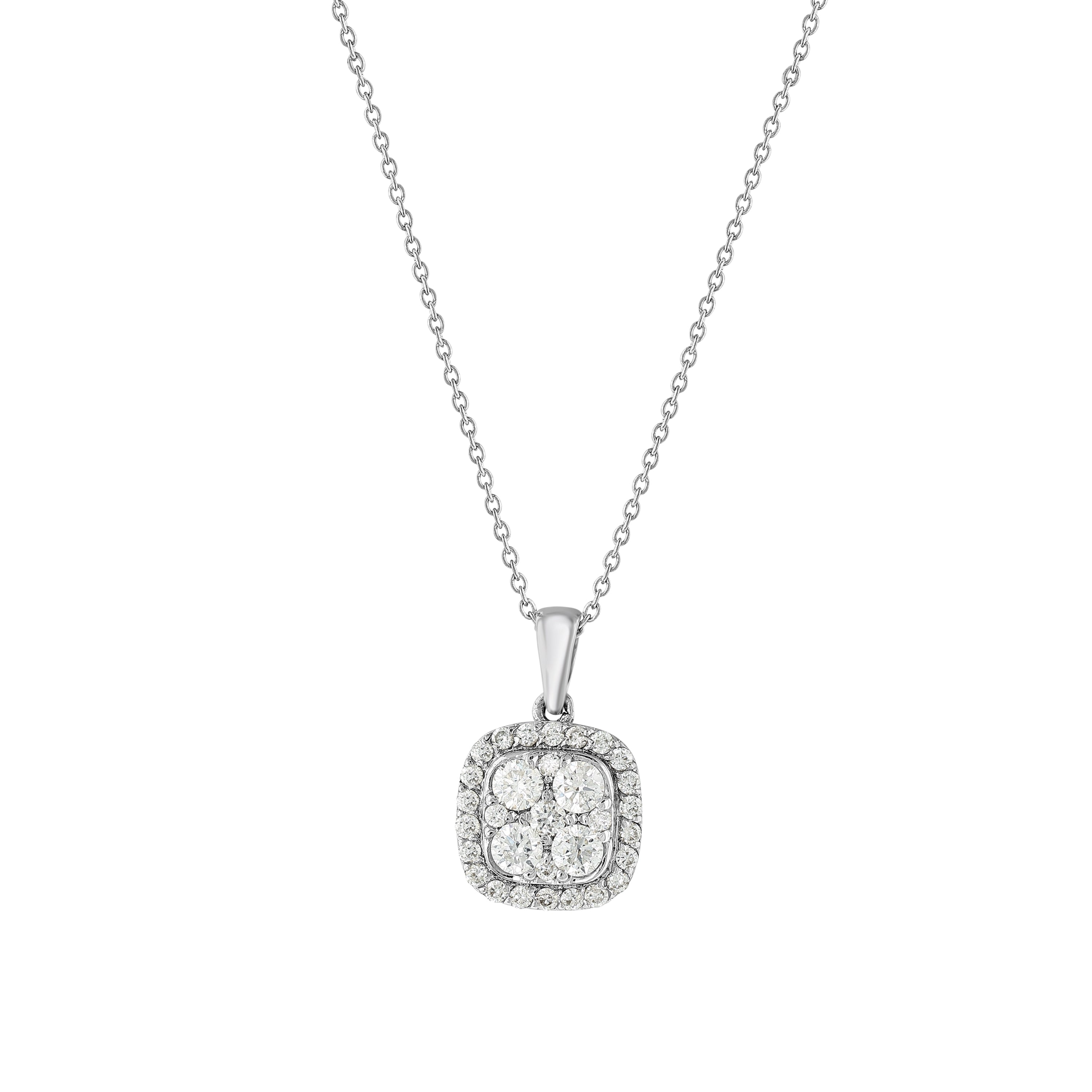 Pırlantalı 0.34 Ct. Indusa Beyaz Kolye 14K