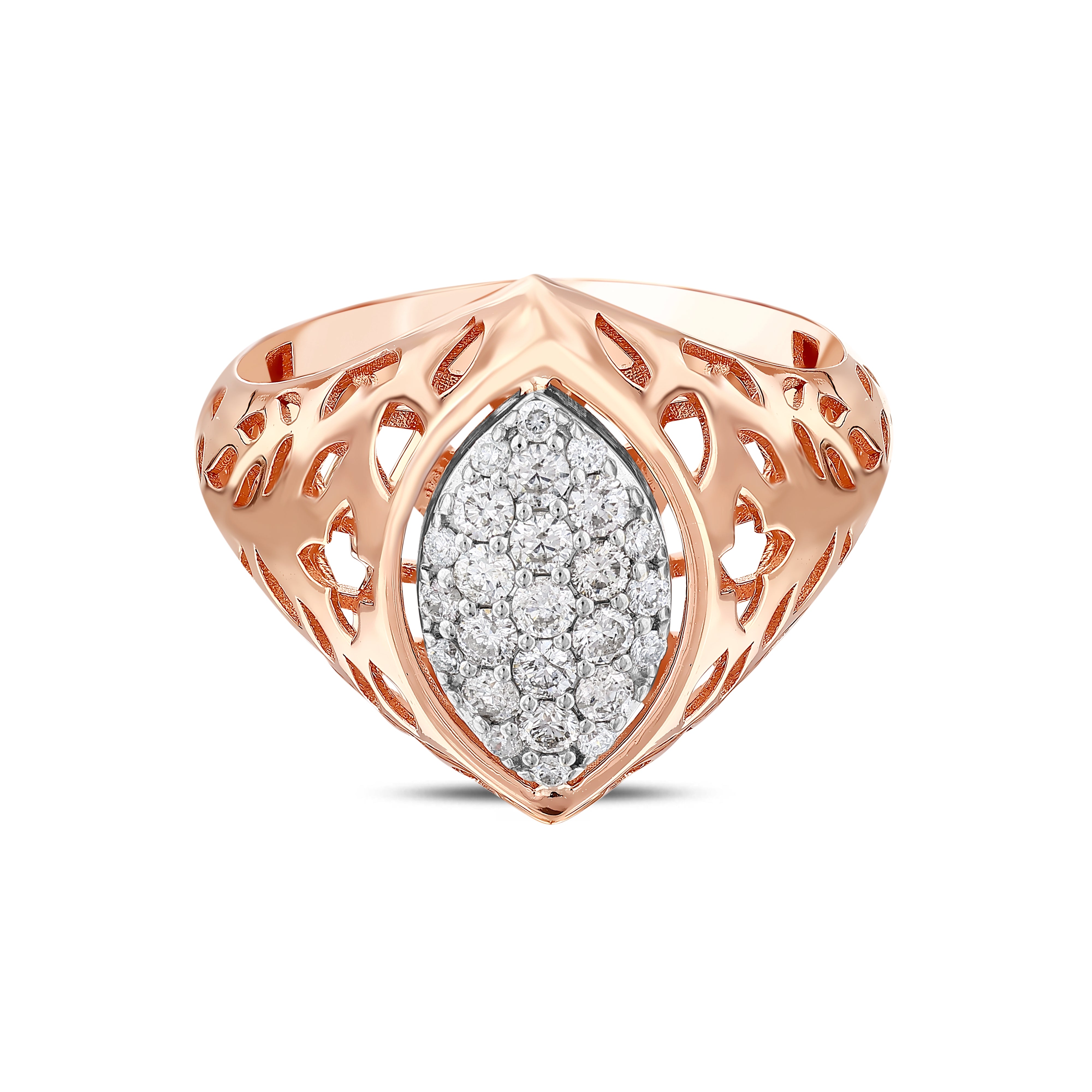 Pırlantalı 0.36 Ct. Rose Fantezi Yüzük 14K
