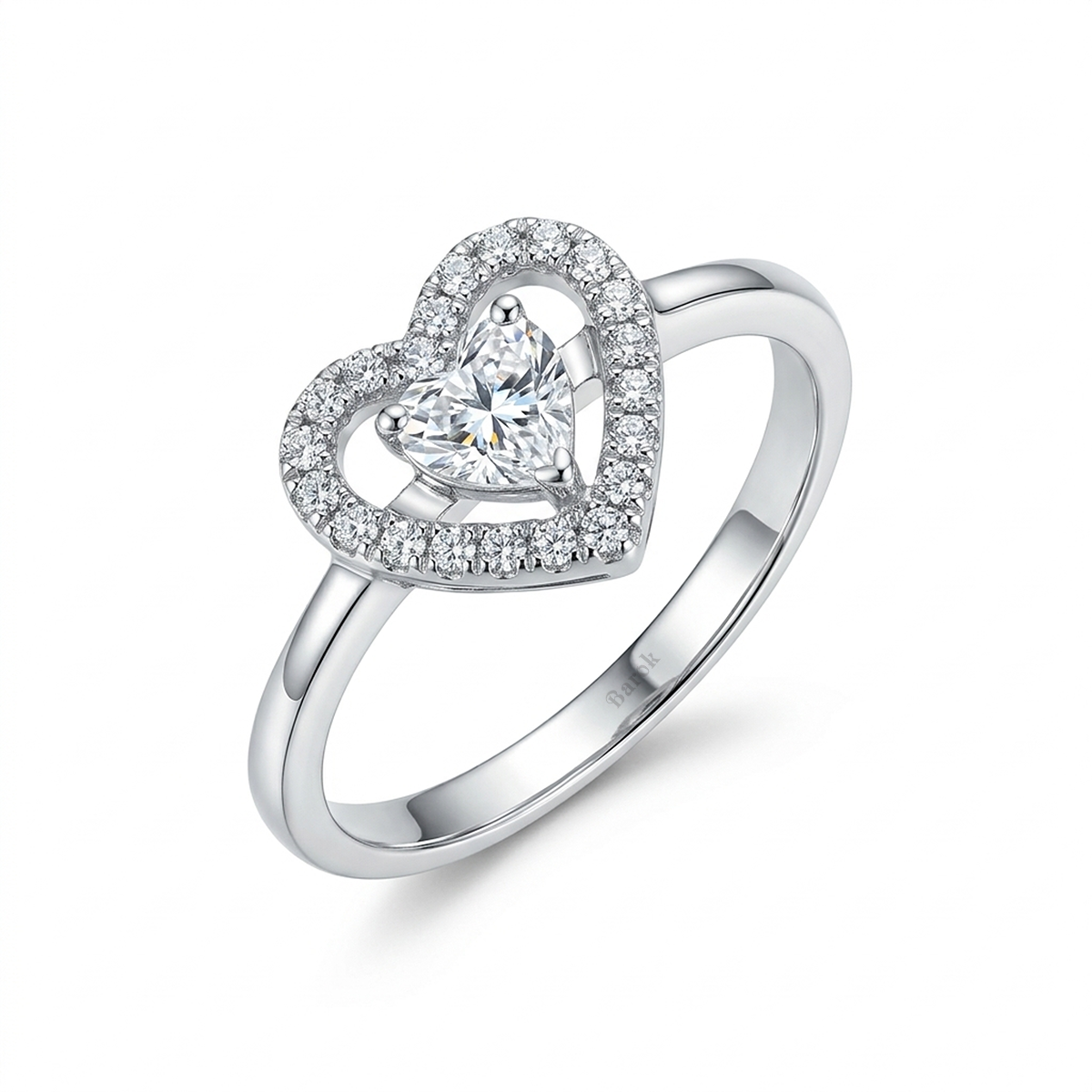 Pırlantalı 0.40 Ct. Kalp Kesim Fantezi Yüzük 18K