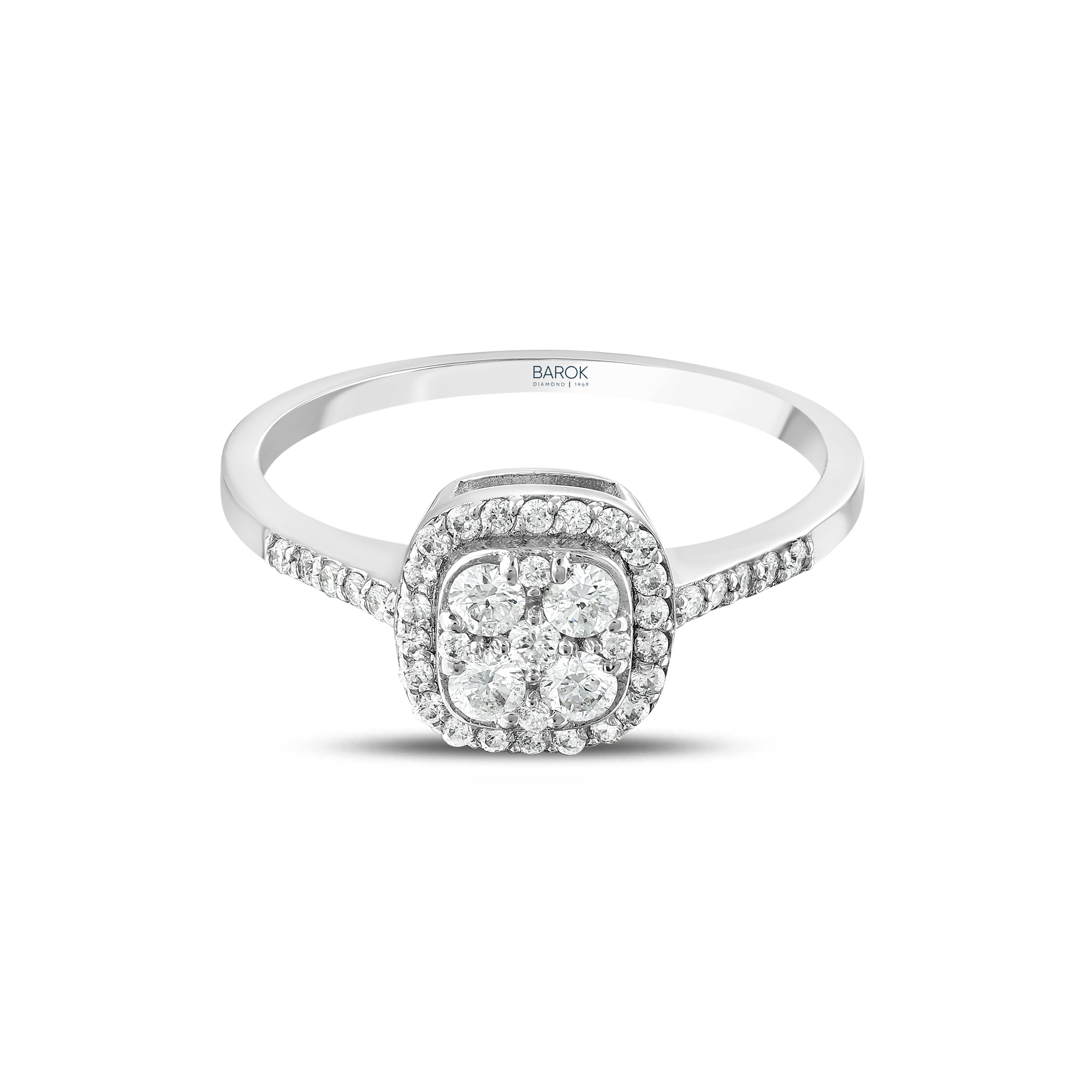 Pırlantalı 0.41 Ct. Indusa Beyaz Yüzük 14K