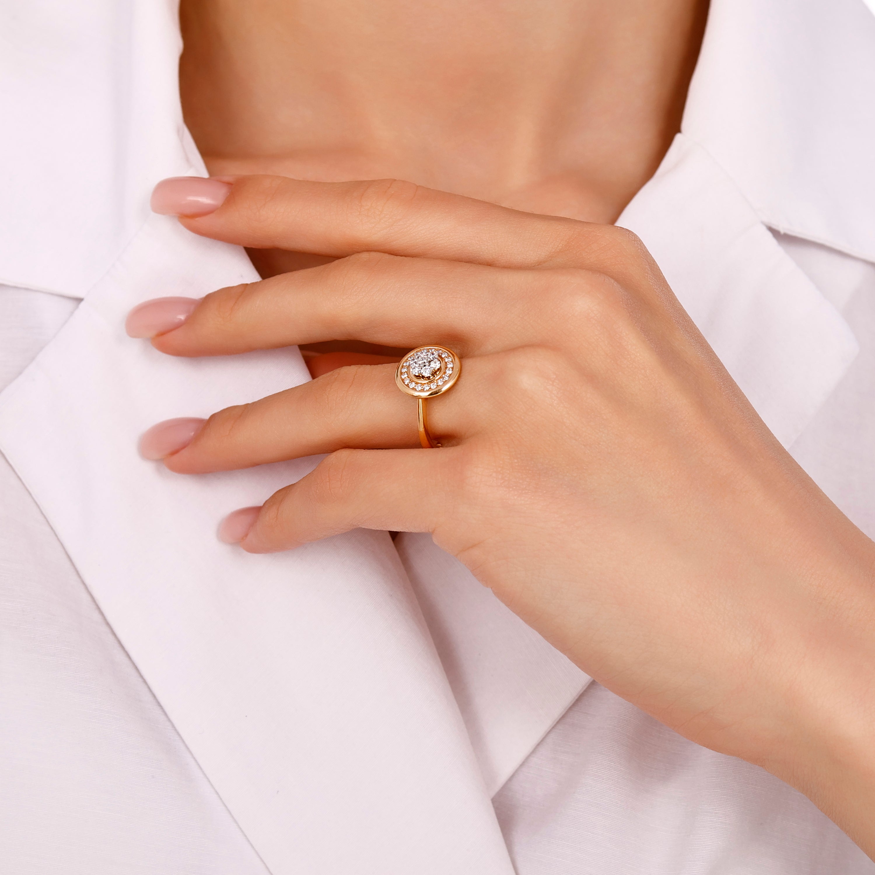 Pırlantalı 0.43 Ct. Quintessentia Altın Fantezi Yüzük 18K