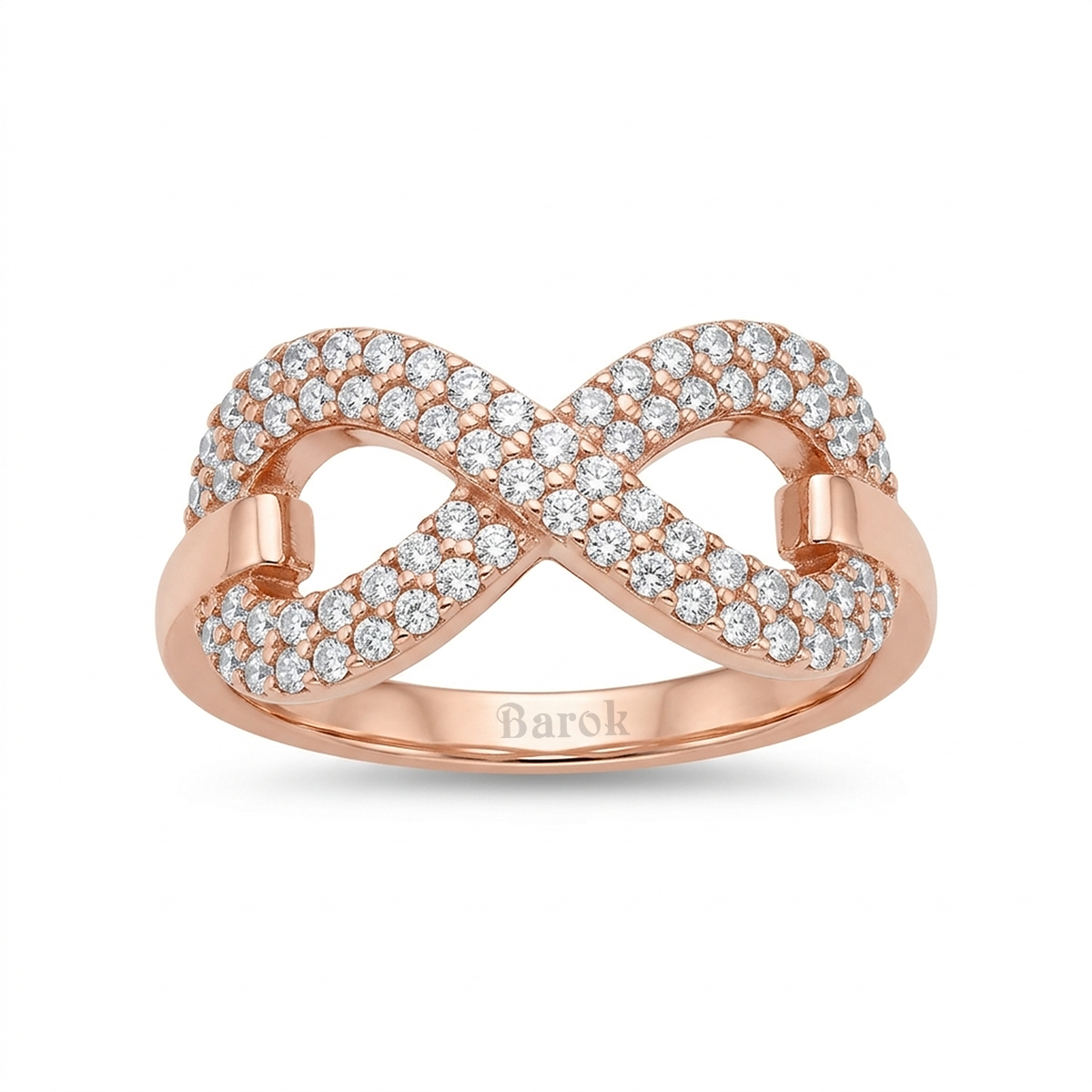 Pırlantalı 0.50 Ct. Sonsuzluk Rose Altın Yüzük 18K