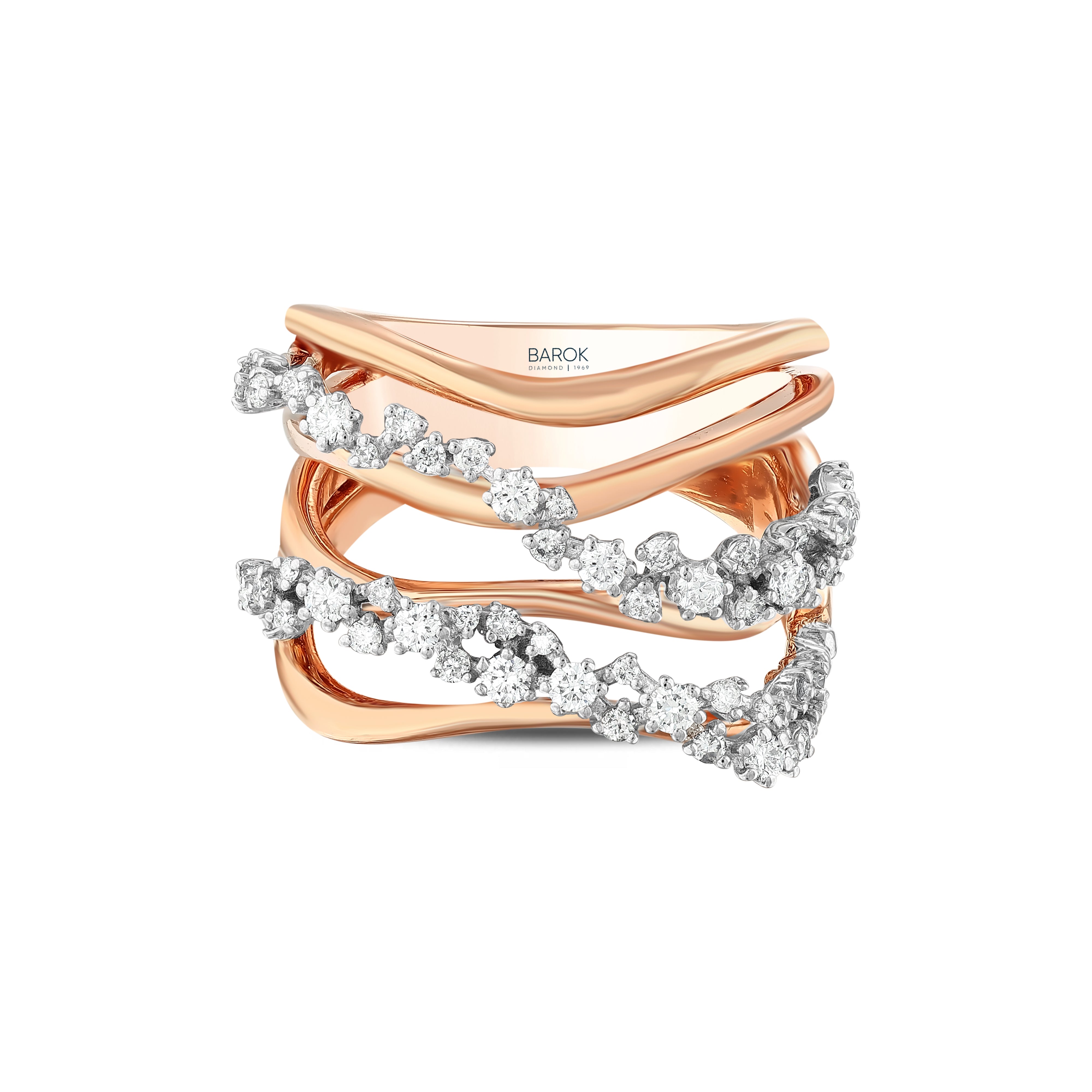 Pırlantalı 0.64 Ct. Albarosa Rose Yüzük 18K