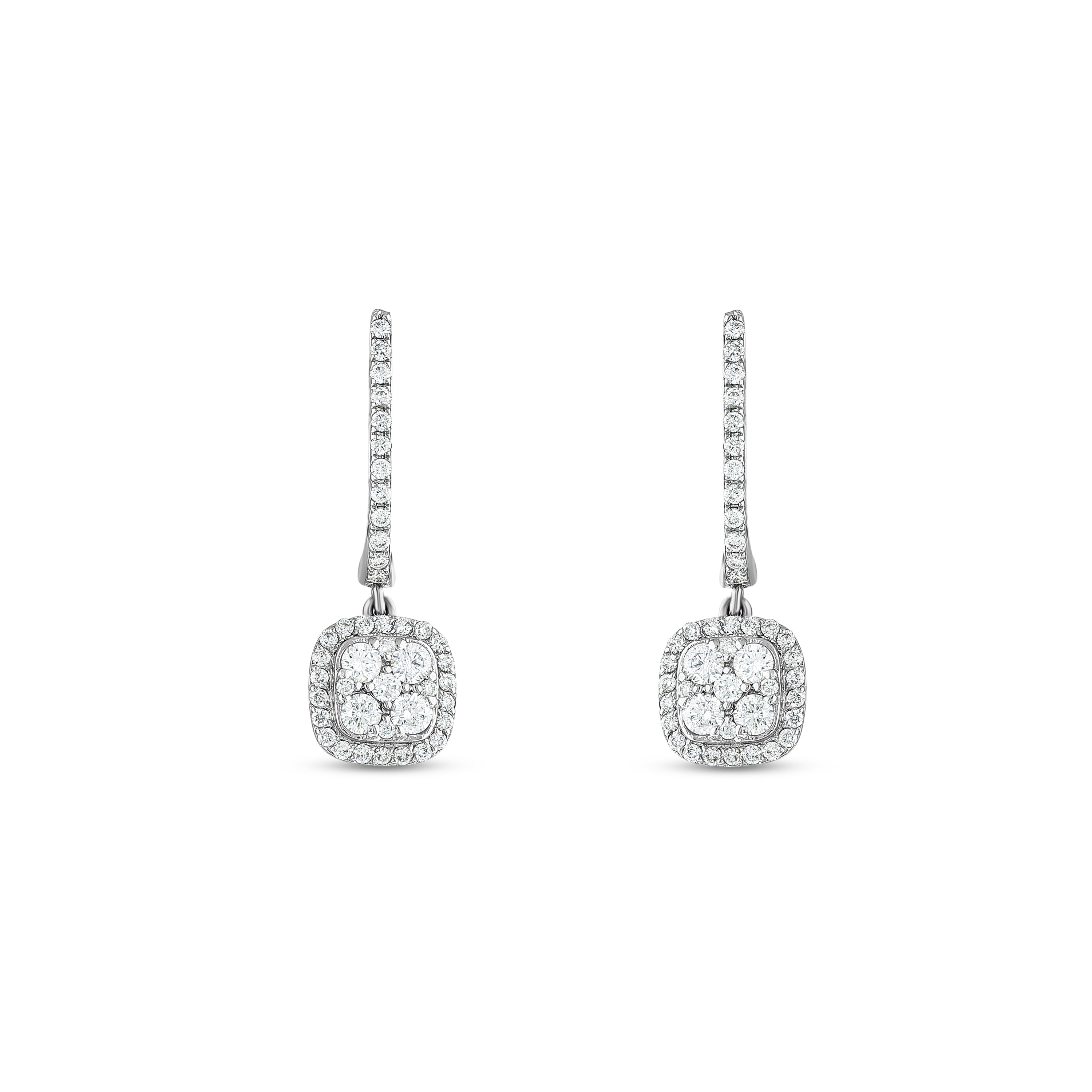 Pırlantalı 0.81 Ct. Indusa Beyaz Küpe 14K