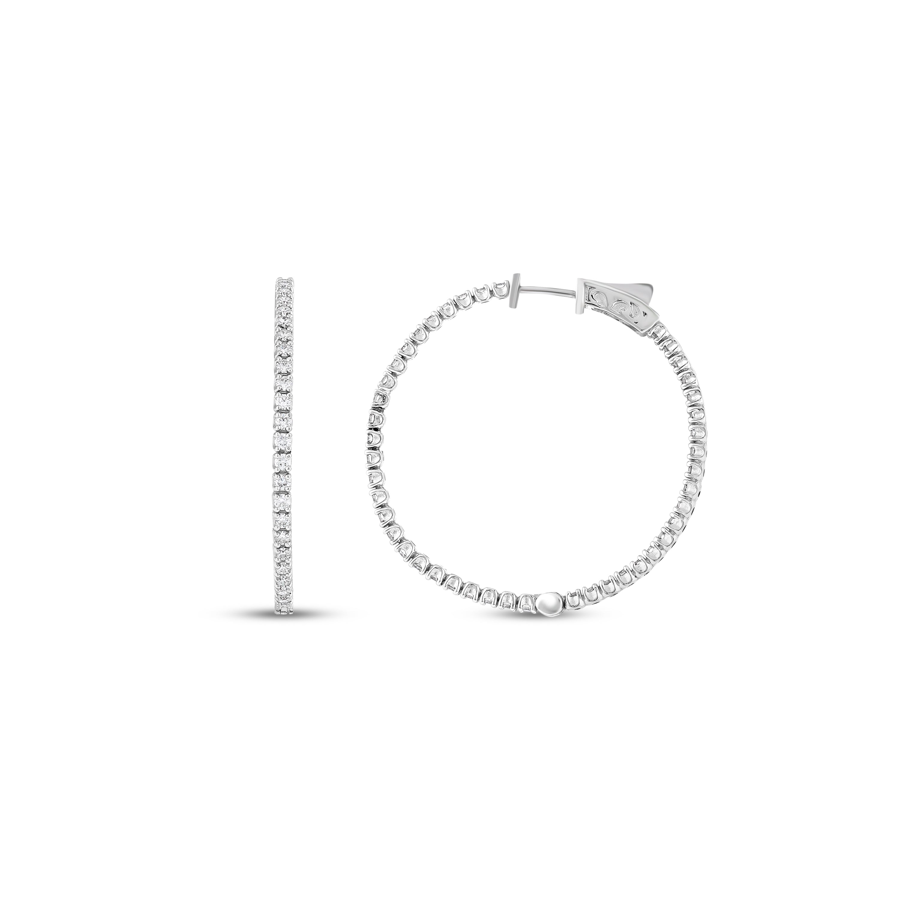 Pırlantalı 2.07 Ct. Halka Otia Küpe 14K