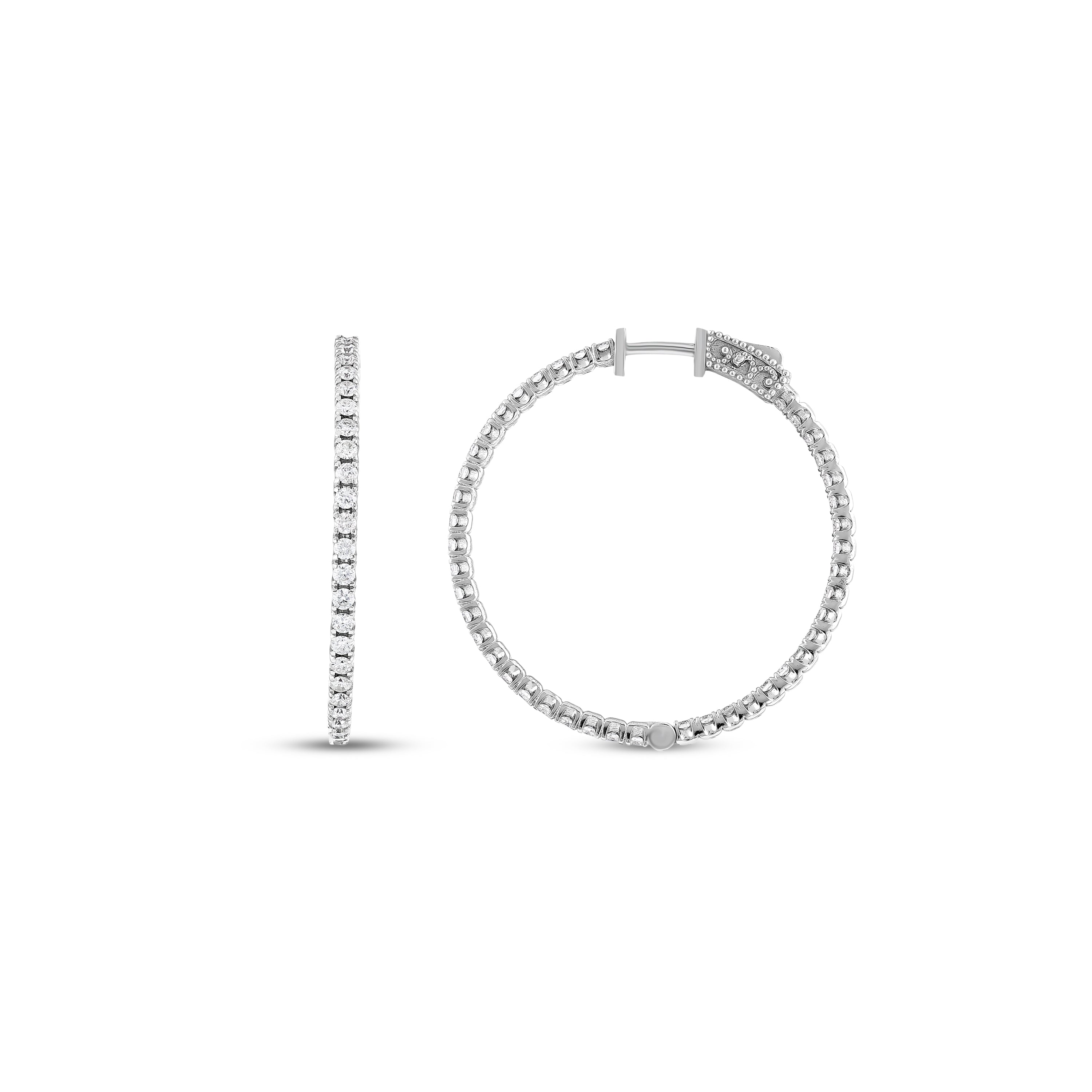 Pırlantalı 2.61 Ct. Halka Vaporia Küpe 14K