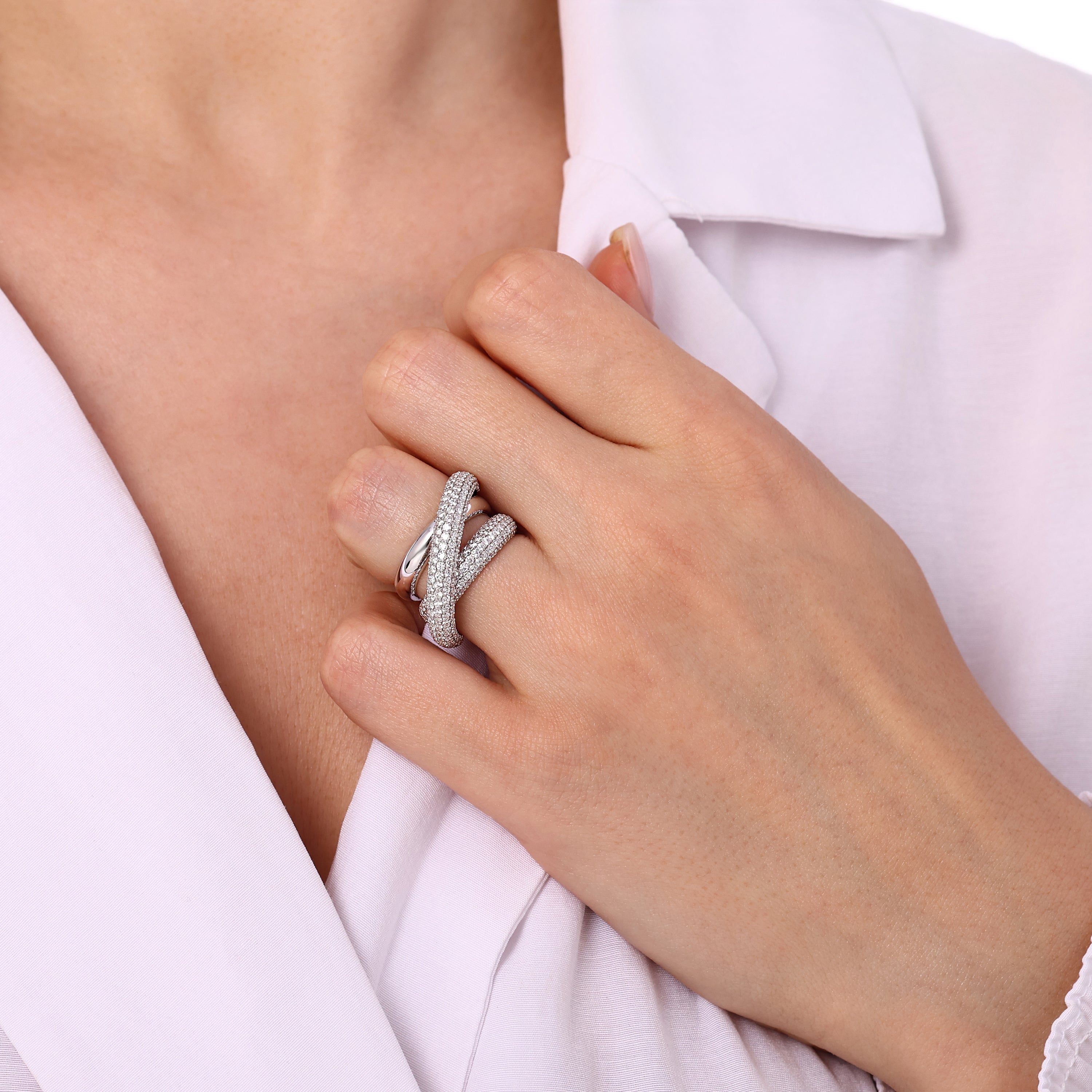 Pırlantalı Altın Sarmal Yüzük 2.80 Ct. 18K
