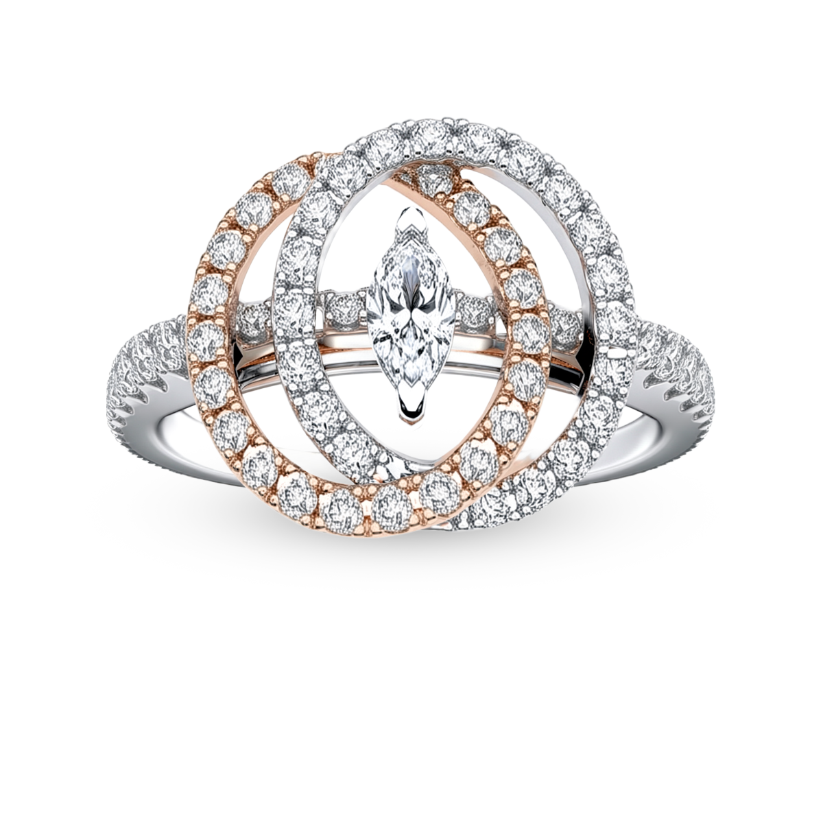 Pırlantalı Markiz 0.30 Ct. Fantezi Yüzük 18K