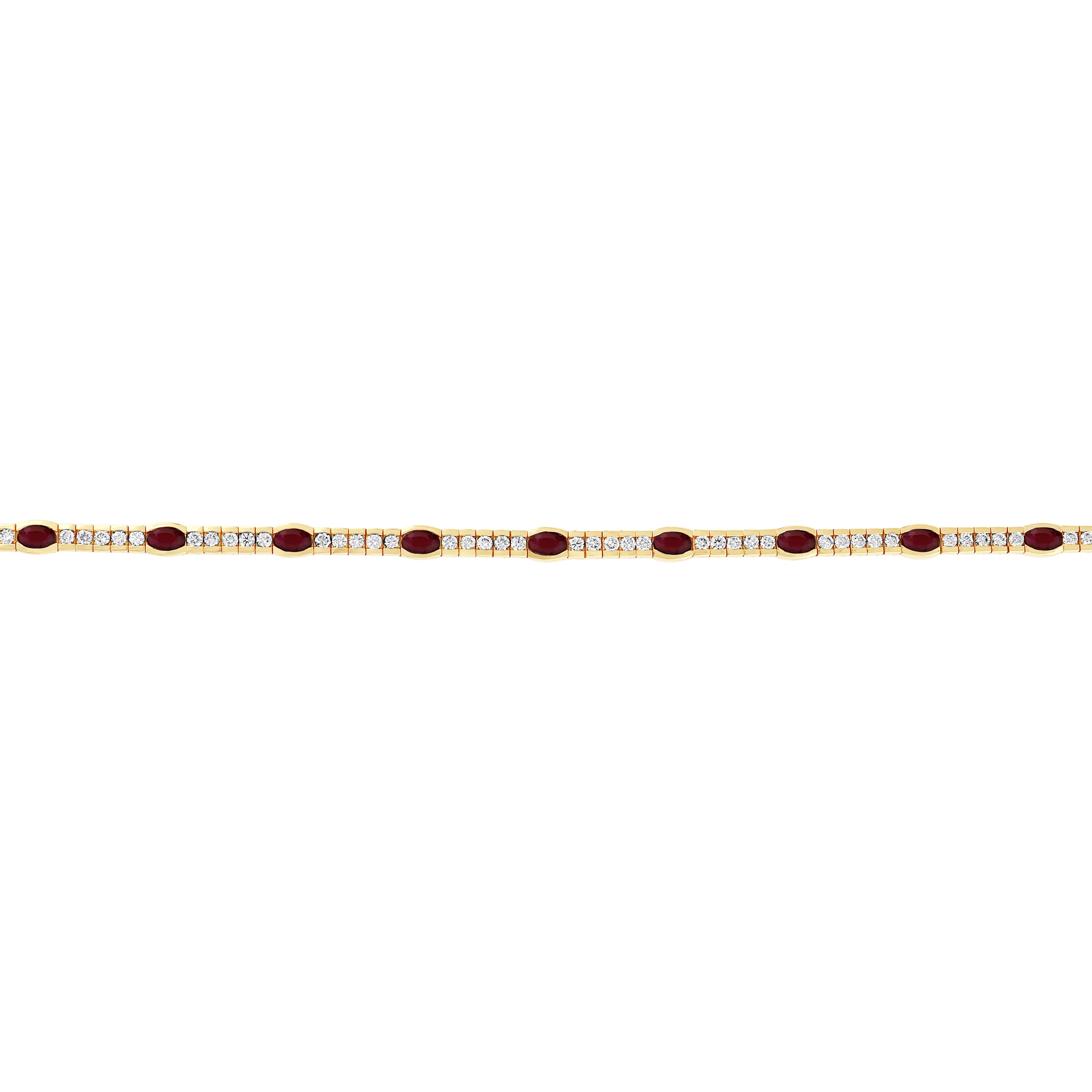 Pırlantalı Oval Yakut 2.18 Ct. Bileklik 18 Ct.