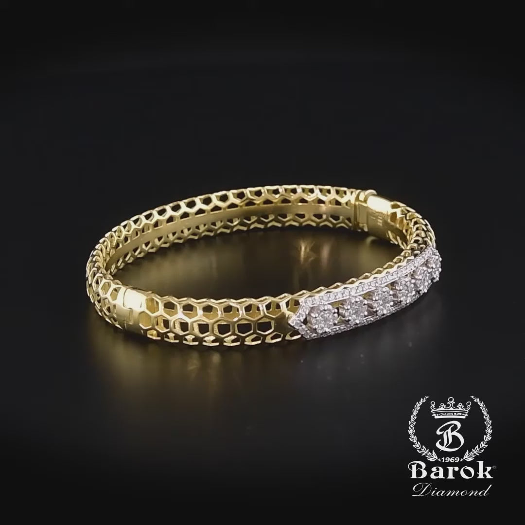 Pırlanta Hasır Detaylı Bilezik 1,24 Ct. E VS1