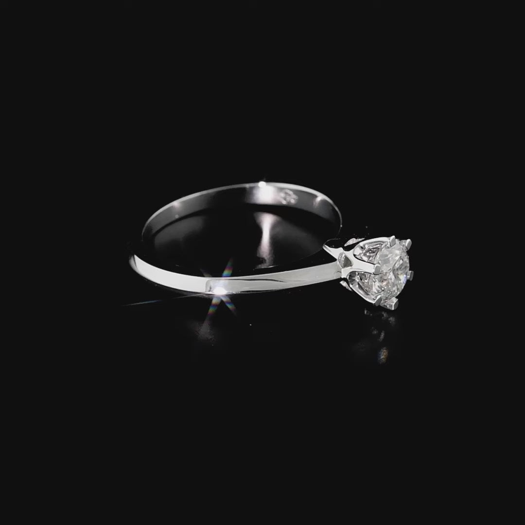 Pırlanta Tektaş Yüzük 0.73 Ct. G SI HRD Sertifikalı