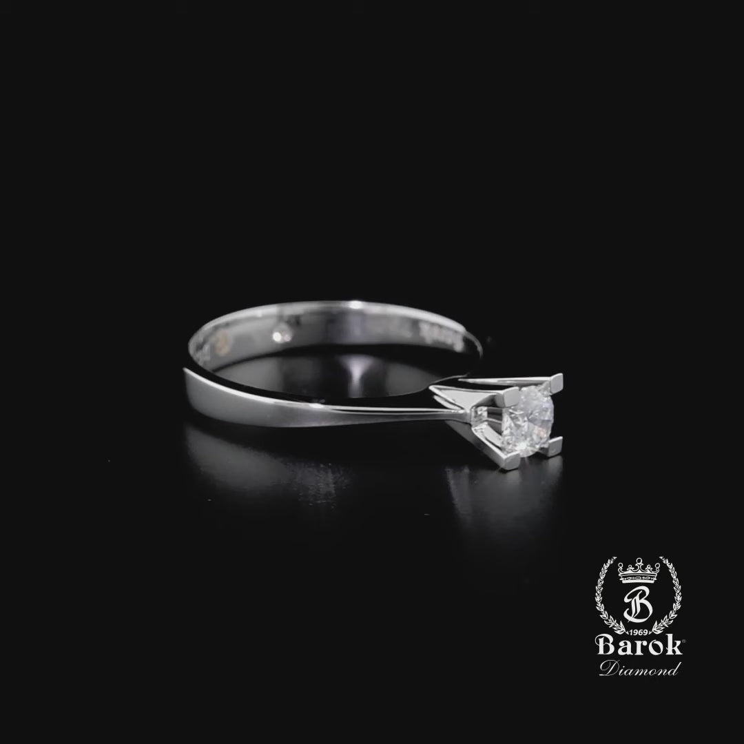 Pırlanta Tektaş Yüzük 0.40 Ct. E VS 18K HRD Sertifikalı