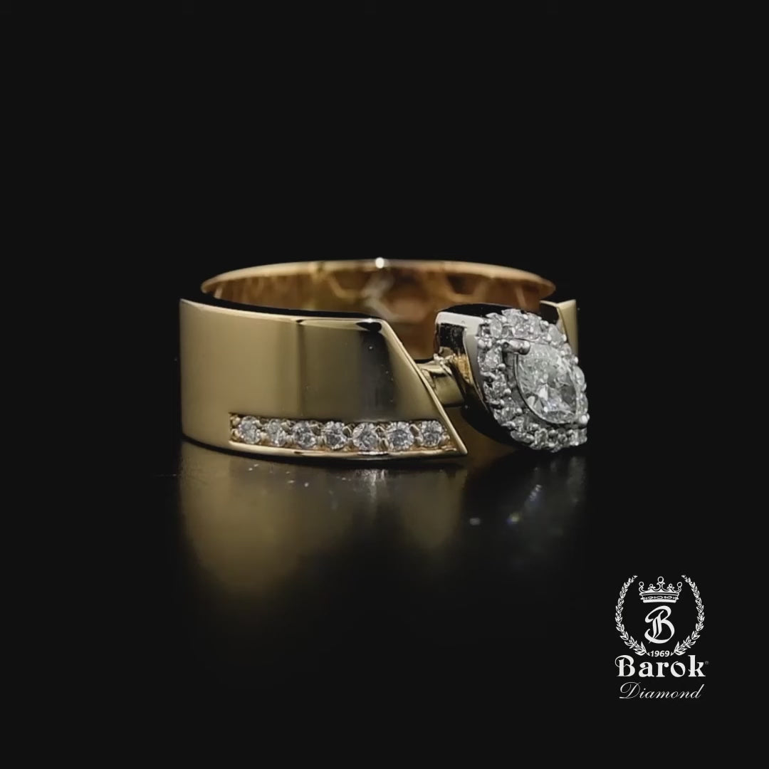 Markiz Pırlanta Yüzük 0.39 Ct. E VS 18K