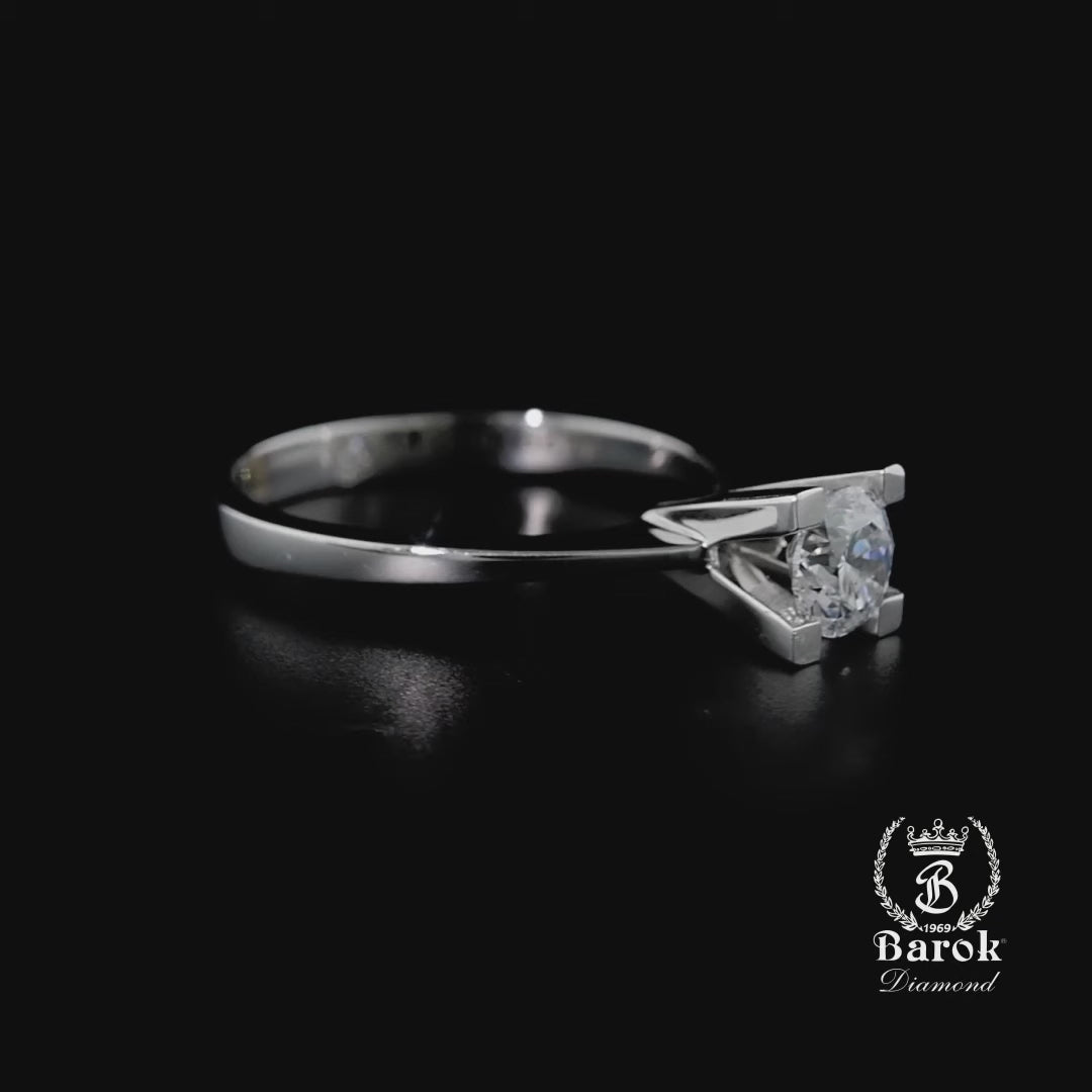 Pırlanta Tektaş Yüzük 0.40 Ct. D SI 18K HRD Sertifikalı