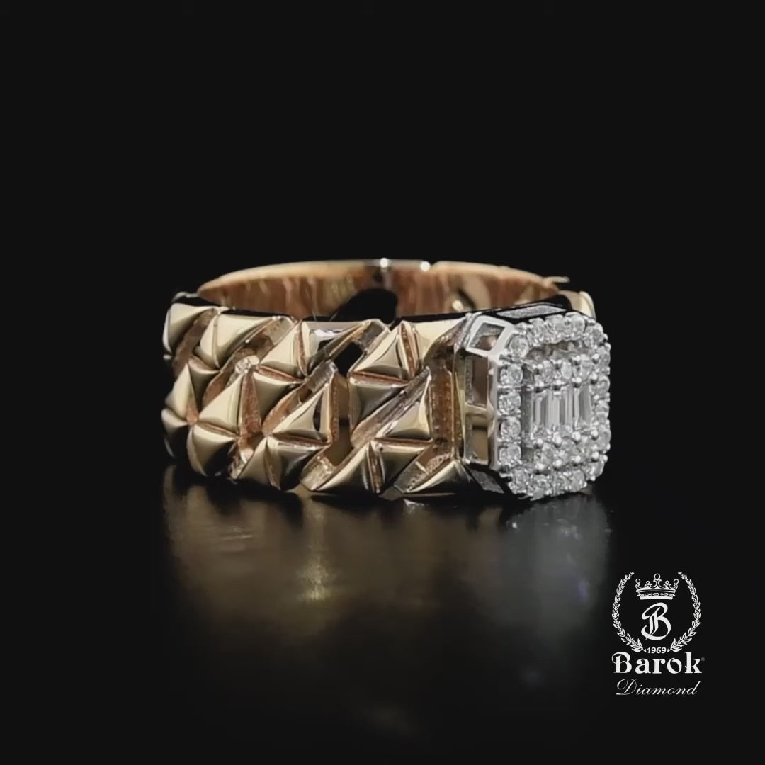 Pırlanta Baget Yüzük 0.26 Ct. E VS 14K